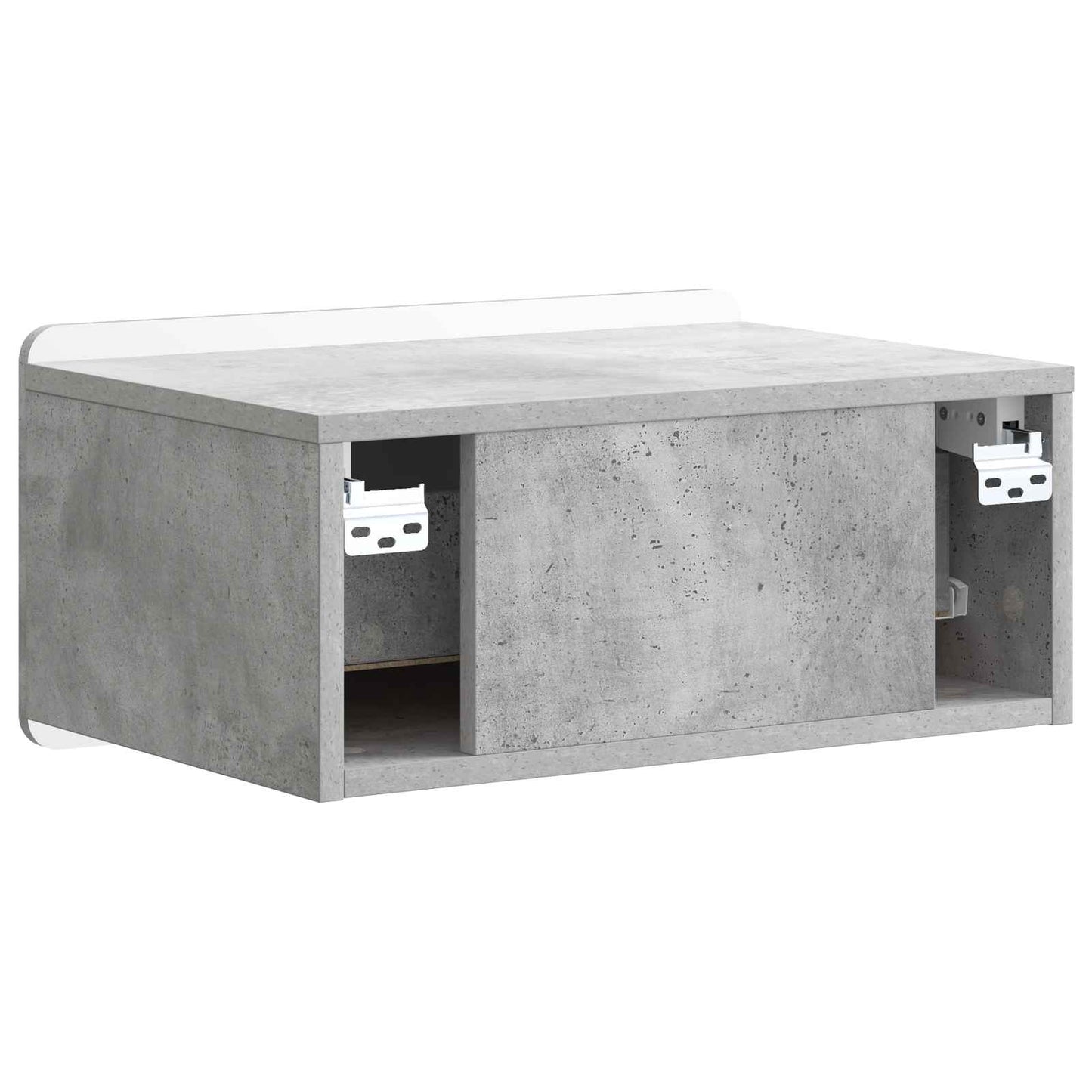 Wall-Mounted Bedside Cabinet Concrete Grey 49 x 34.5 x 24 cm