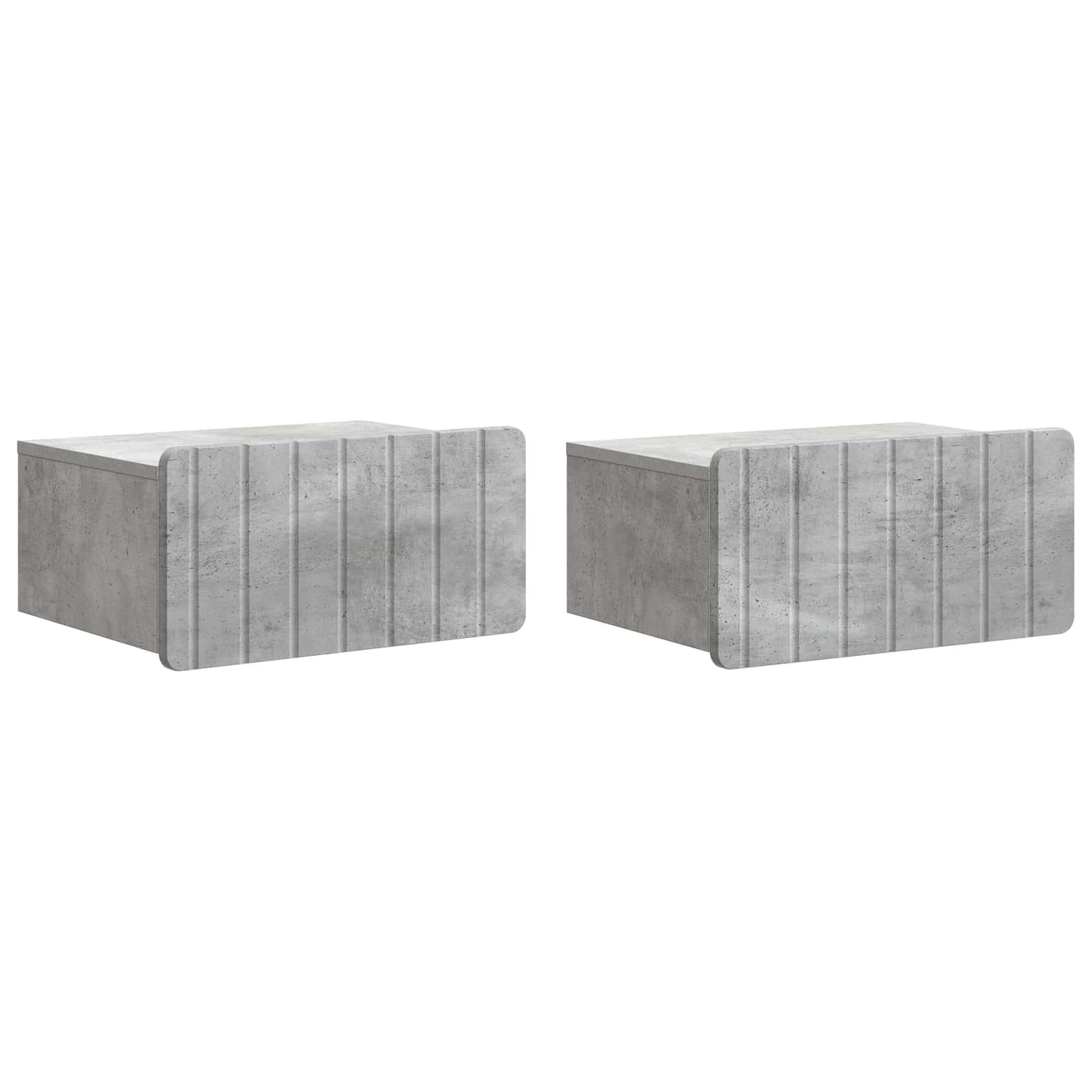 Wall-Mounted Bedside Cabinet with Drawer 2 pcs Concrete Grey