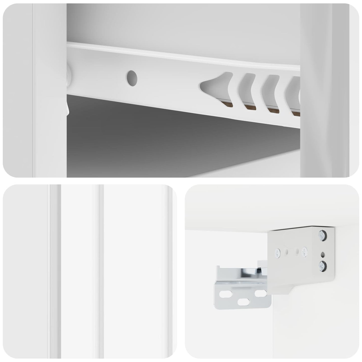 Wall-Mounted Bedside Cabinet High Gloss White 49 x 34.5 x 24 cm