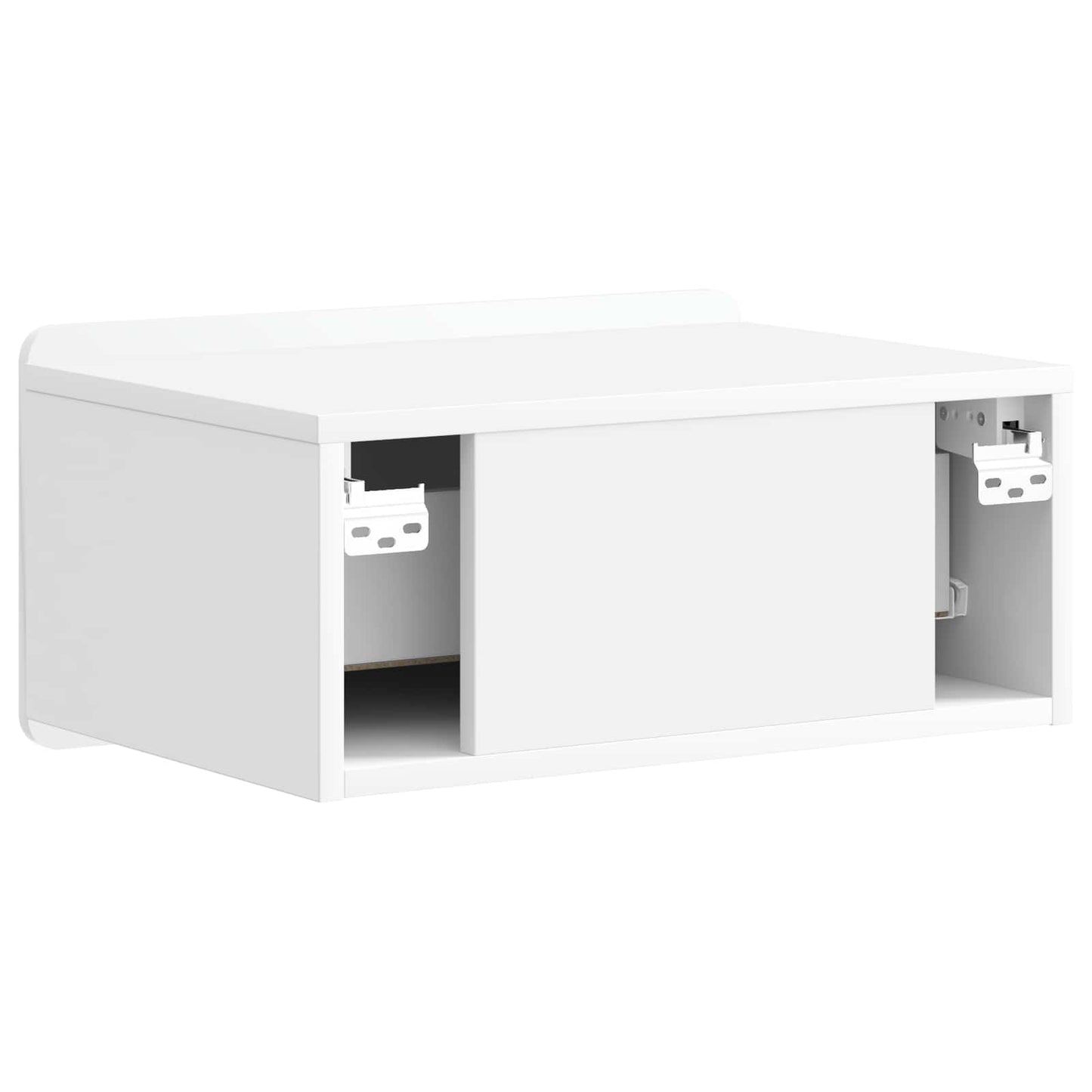 Wall-Mounted Bedside Cabinet with Drawer 2 pcs High Gloss White