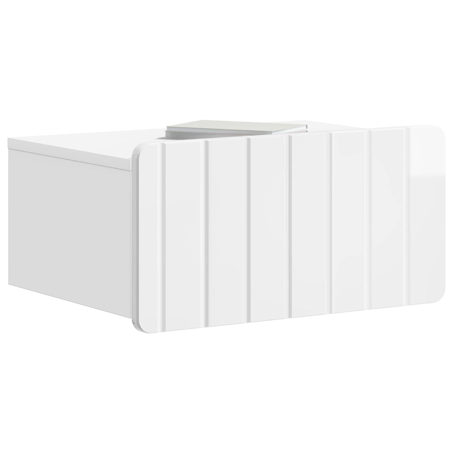 Wall-Mounted Bedside Cabinet with Drawer 2 pcs High Gloss White