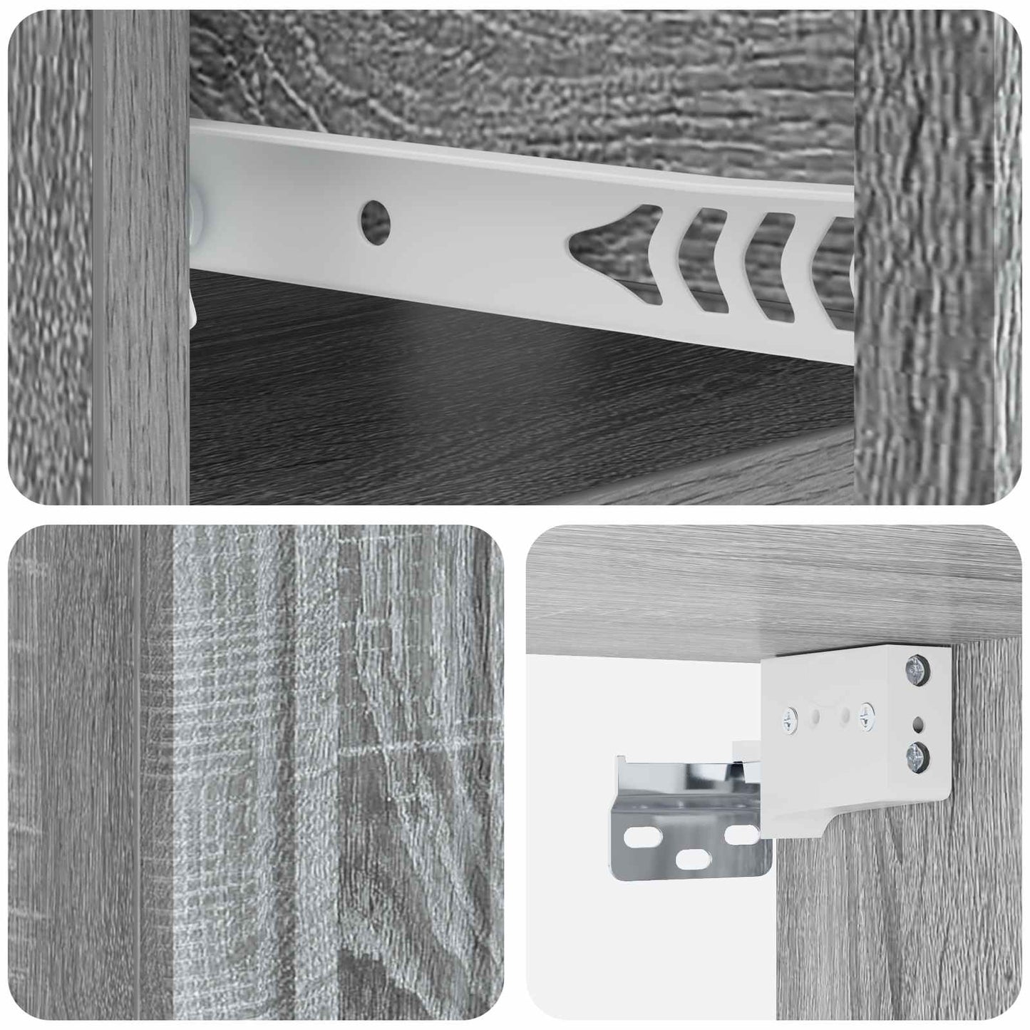 Wall-Mounted Bedside Cabinet 2 pcs Grey Sonoma Engineered Wood