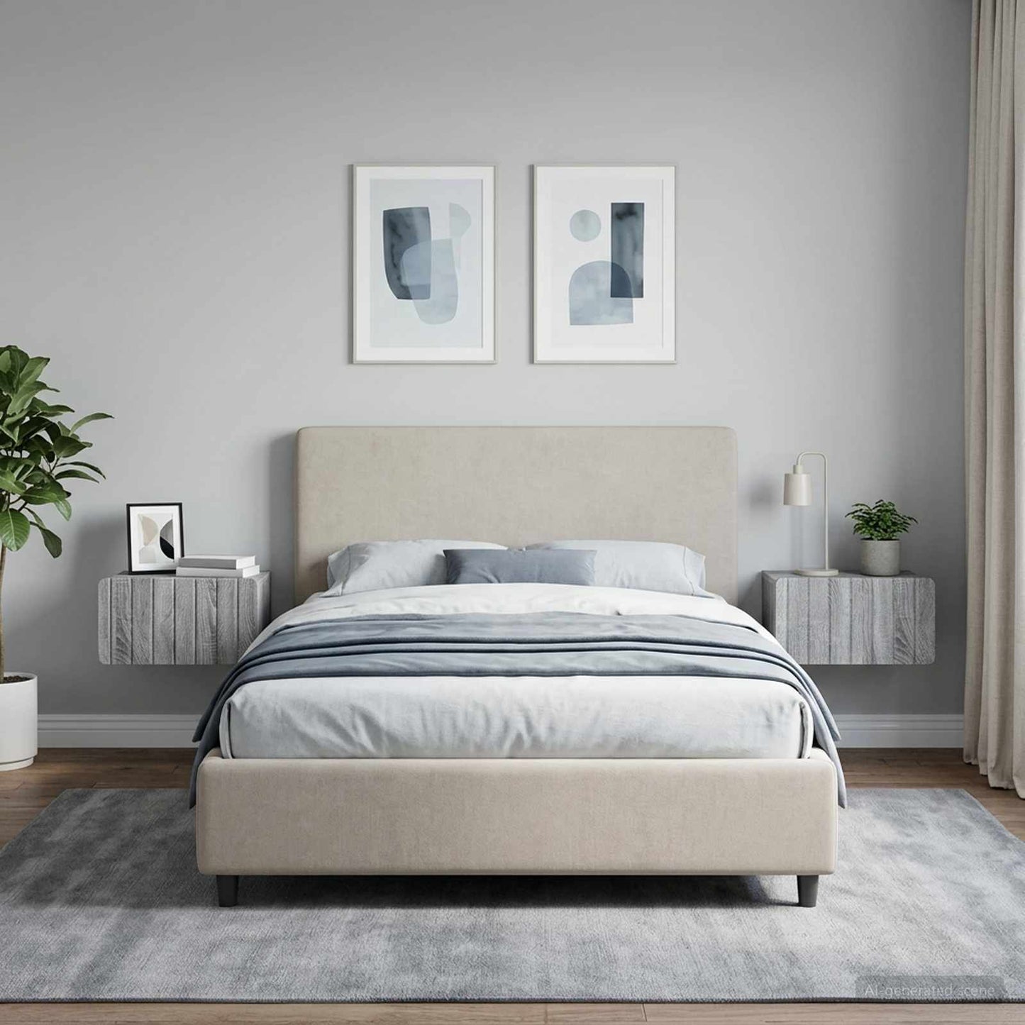 Wall-Mounted Bedside Cabinet 2 pcs Grey Sonoma Engineered Wood