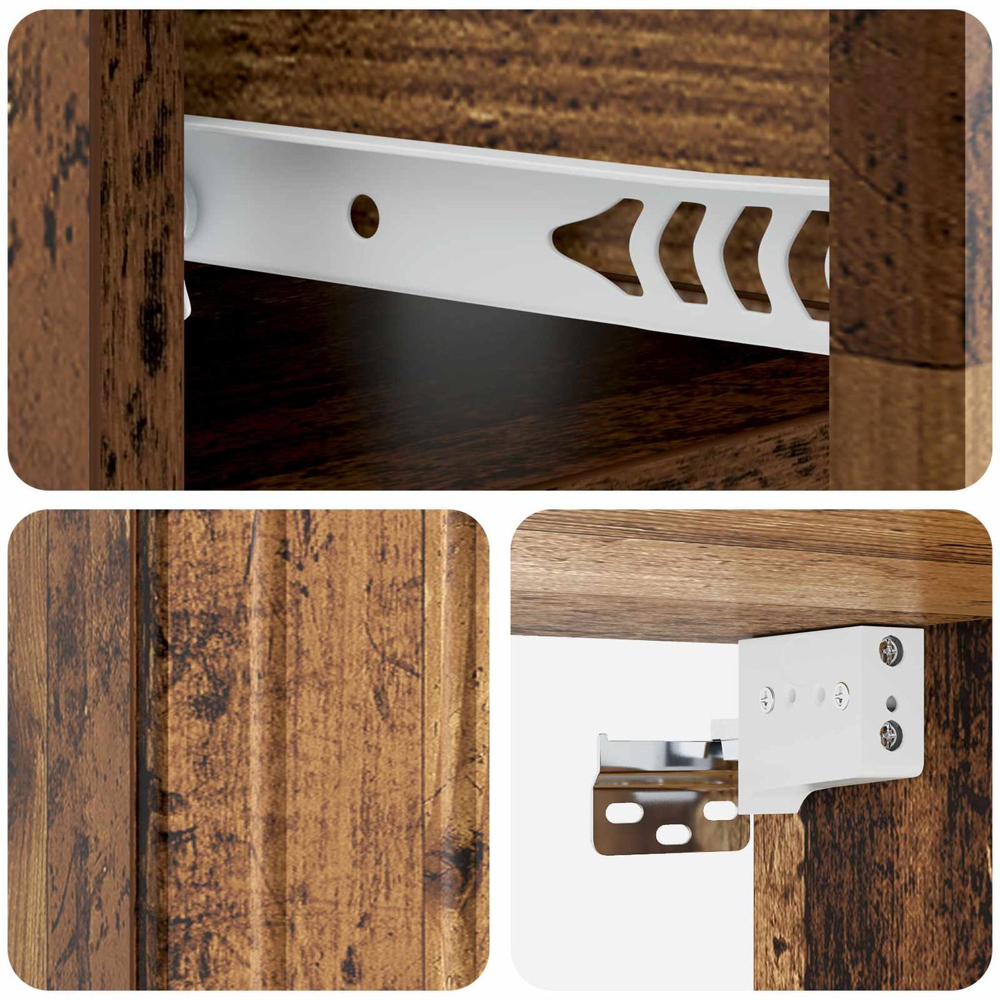 Wall-Mounted Bedside Cabinet 2 pcs Old Wood 49 x 34.5 x 24 cm