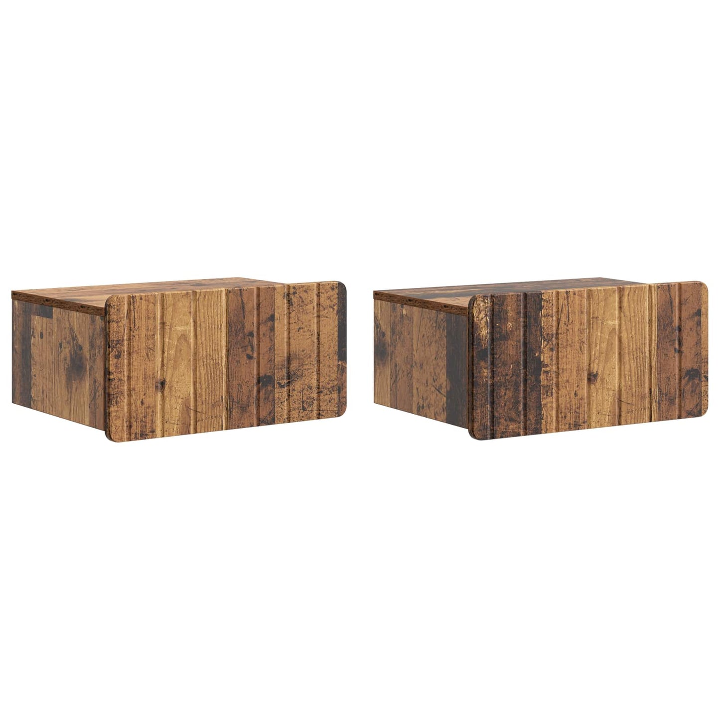 Wall-Mounted Bedside Cabinet 2 pcs Old Wood 49 x 34.5 x 24 cm
