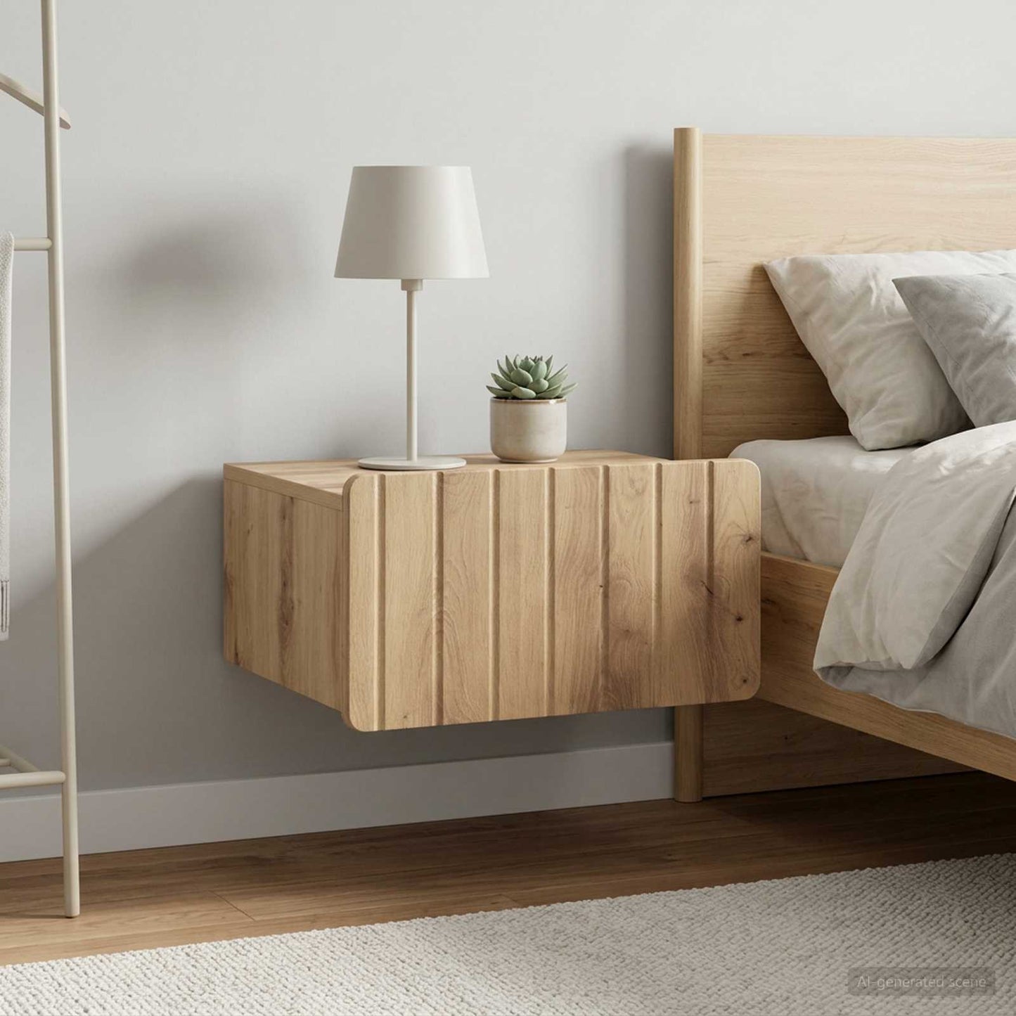 Wall-Mounted Bedside Cabinet 2 pcs Artisan Oak