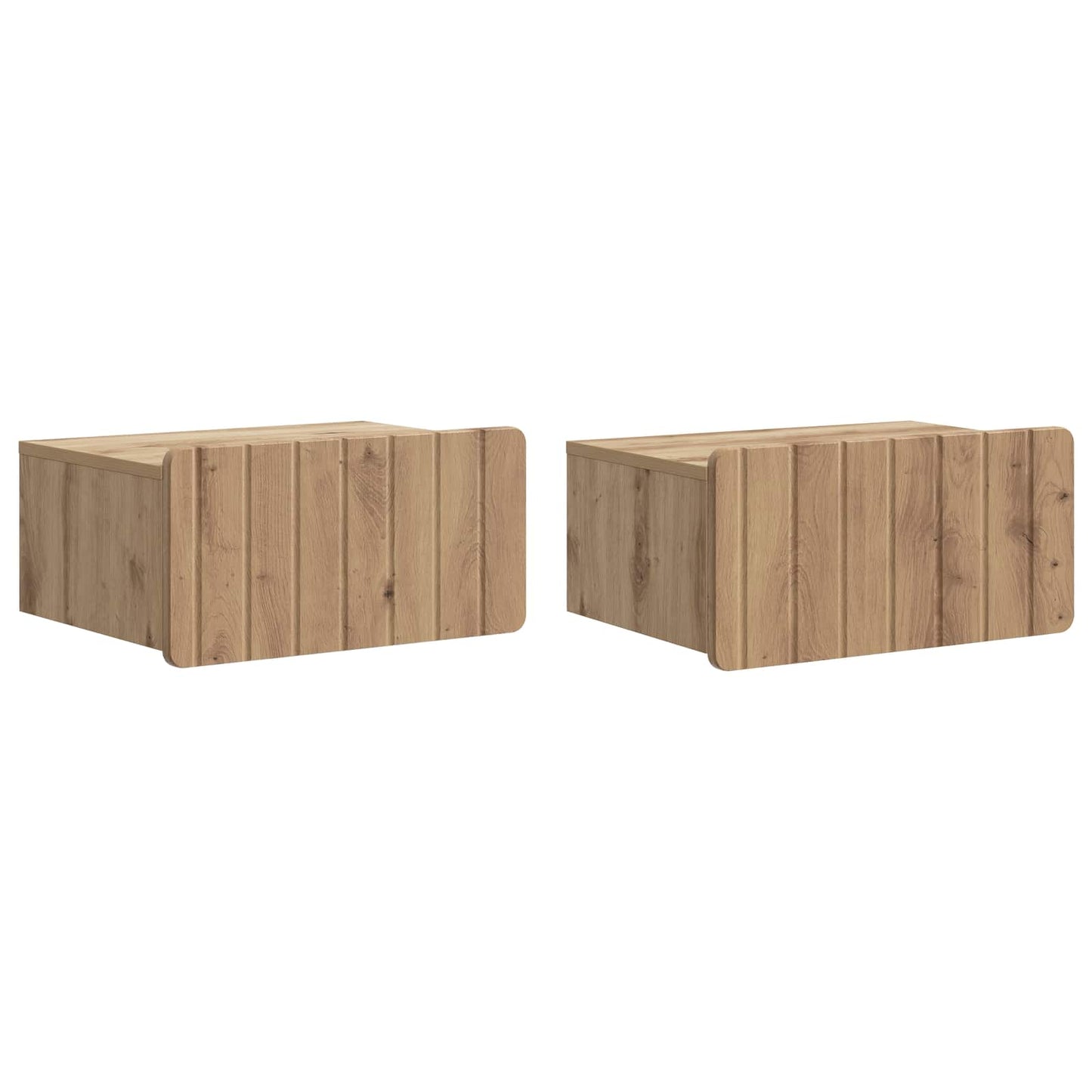 Wall-Mounted Bedside Cabinet 2 pcs Artisan Oak Engineered Wood