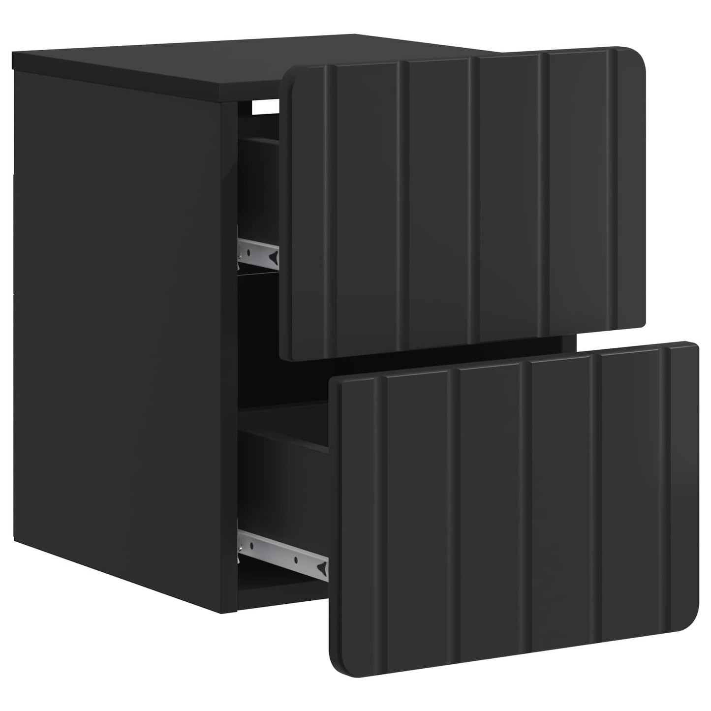 Wall-Mounted Bedside Cabinet Black 33 x 34.5 x 43 cm