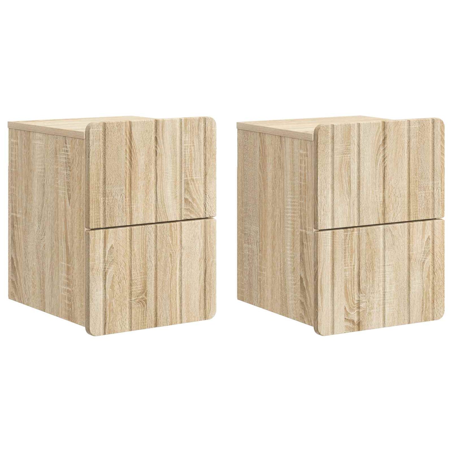 Wall-Mounted Bedside Cabinet 2 pcs Sonoma Oak 33 x 34.5 x 43 cm