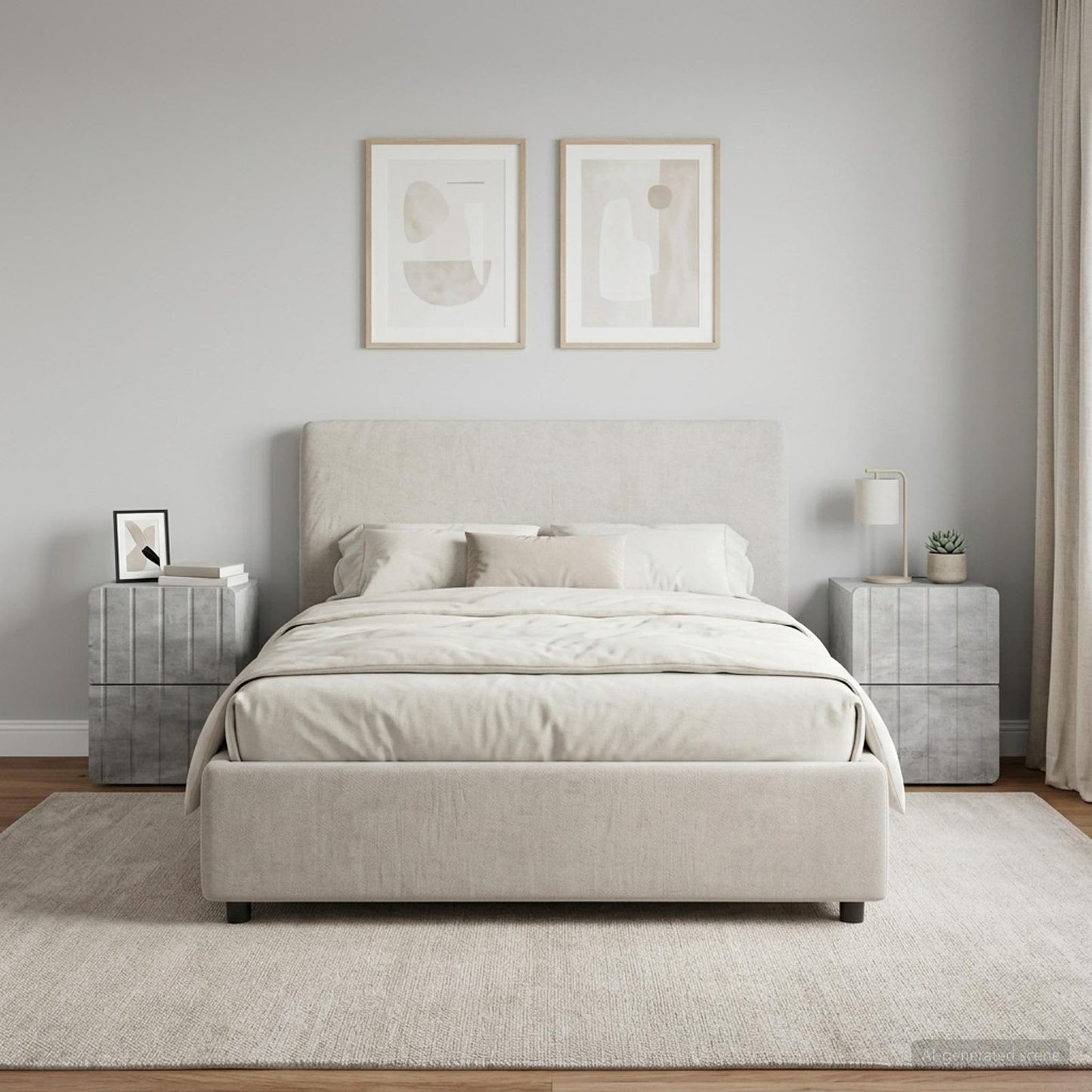 Wall-Mounted Bedside Cabinet with Drawer 2 pcs Concrete Grey