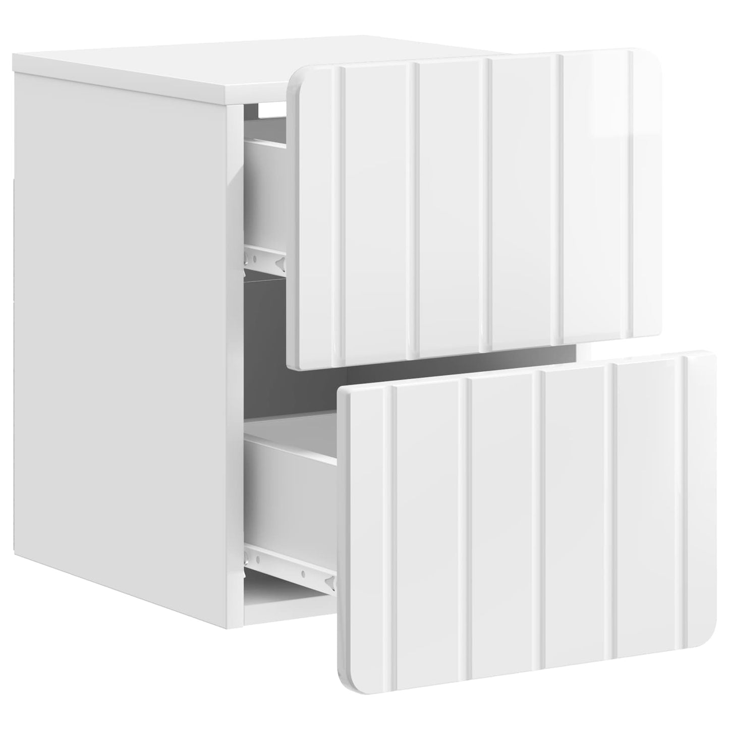 Wall-Mounted Bedside Cabinet High Gloss White 33 x 34.5 x 43 cm