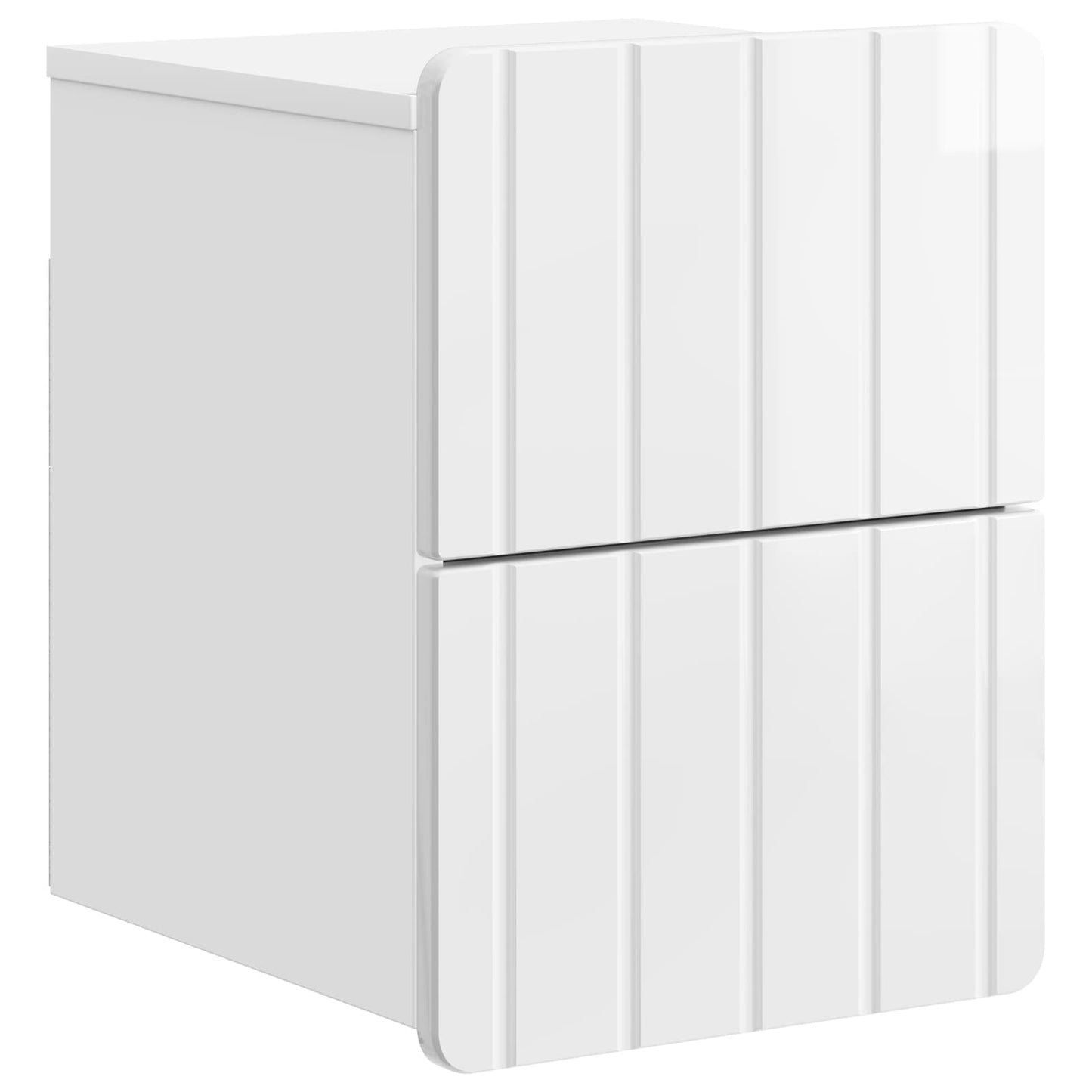 Wall-Mounted Bedside Cabinet with Drawer 2 pcs High Gloss White