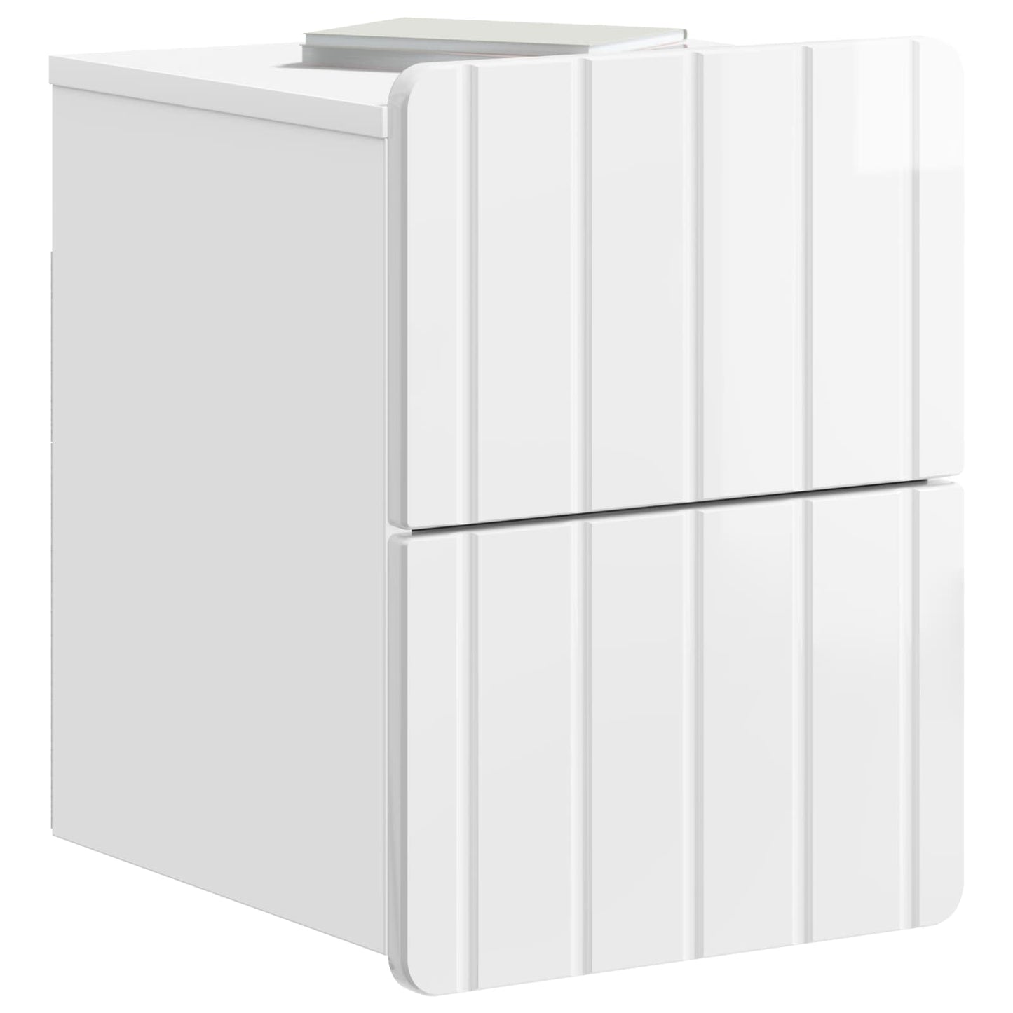 Wall-Mounted Bedside Cabinet with Drawer 2 pcs High Gloss White