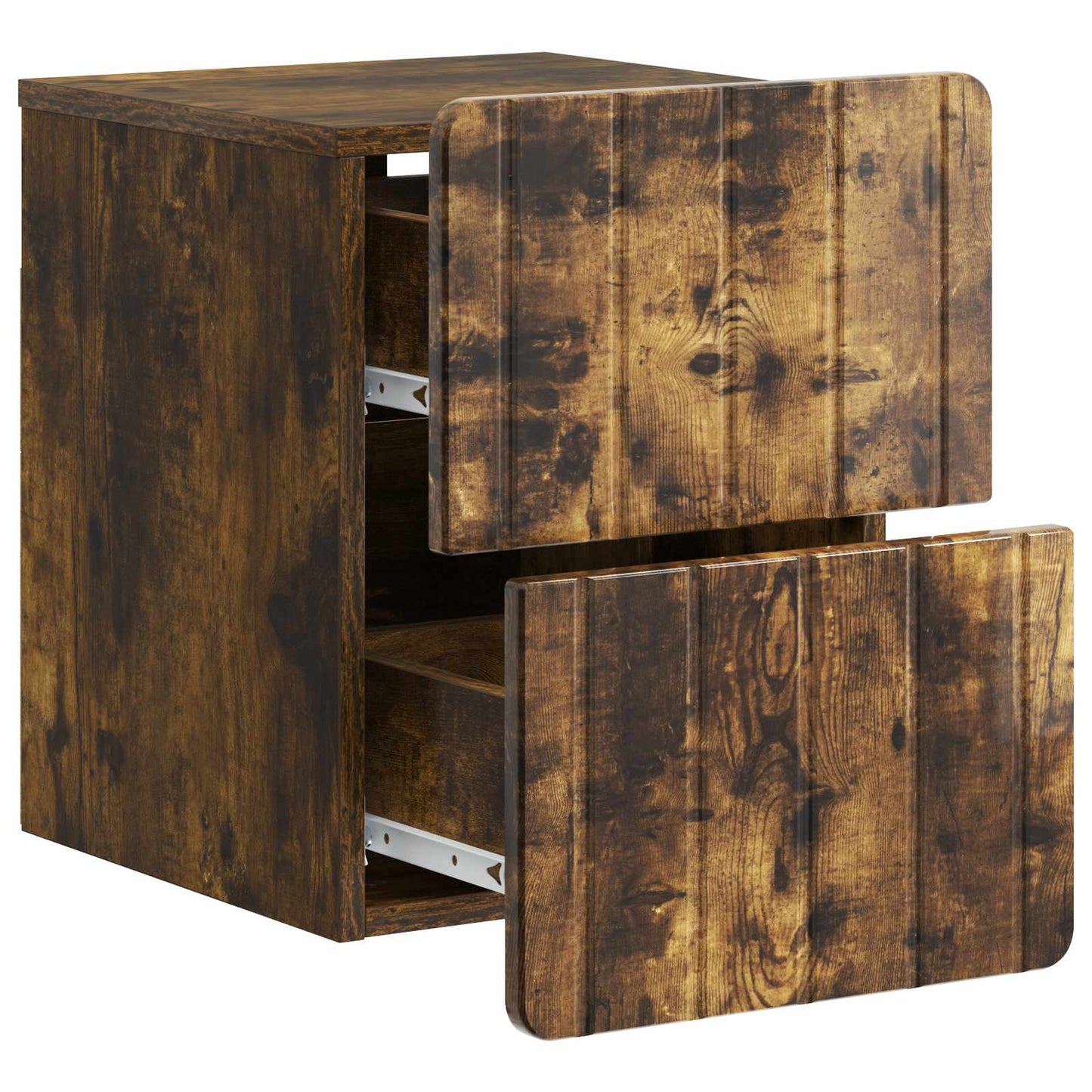 Wall-Mounted Bedside Cabinet 2 pcs Smoked Oak 33 x 34.5 x 43 cm