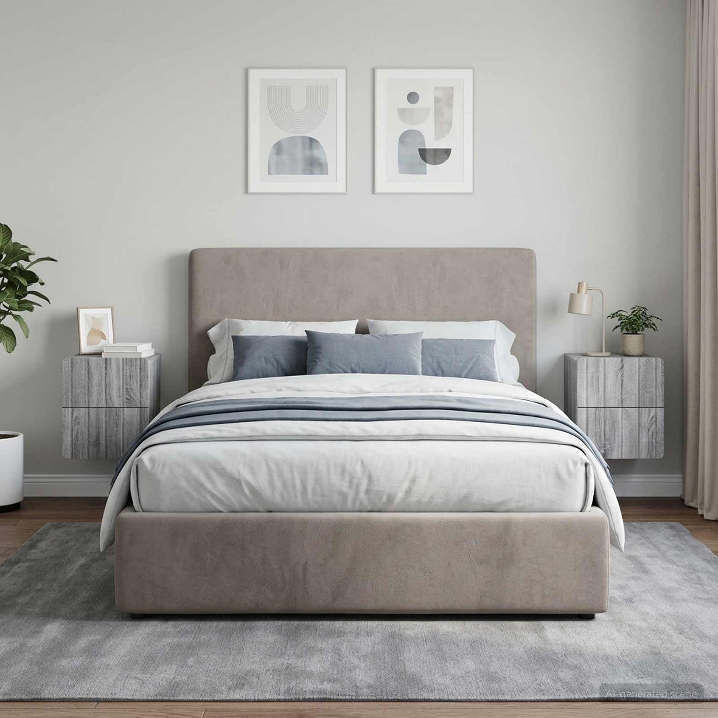 Wall-Mounted Bedside Cabinet 2 pcs Grey Sonoma