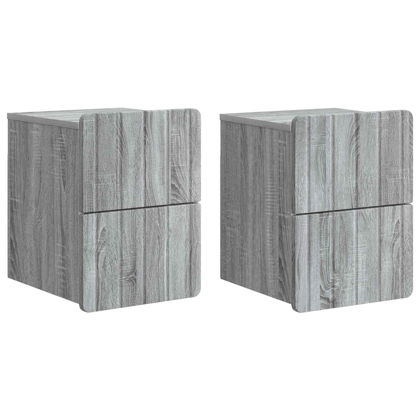 Wall-Mounted Bedside Cabinet 2 pcs Grey Sonoma Engineered Wood