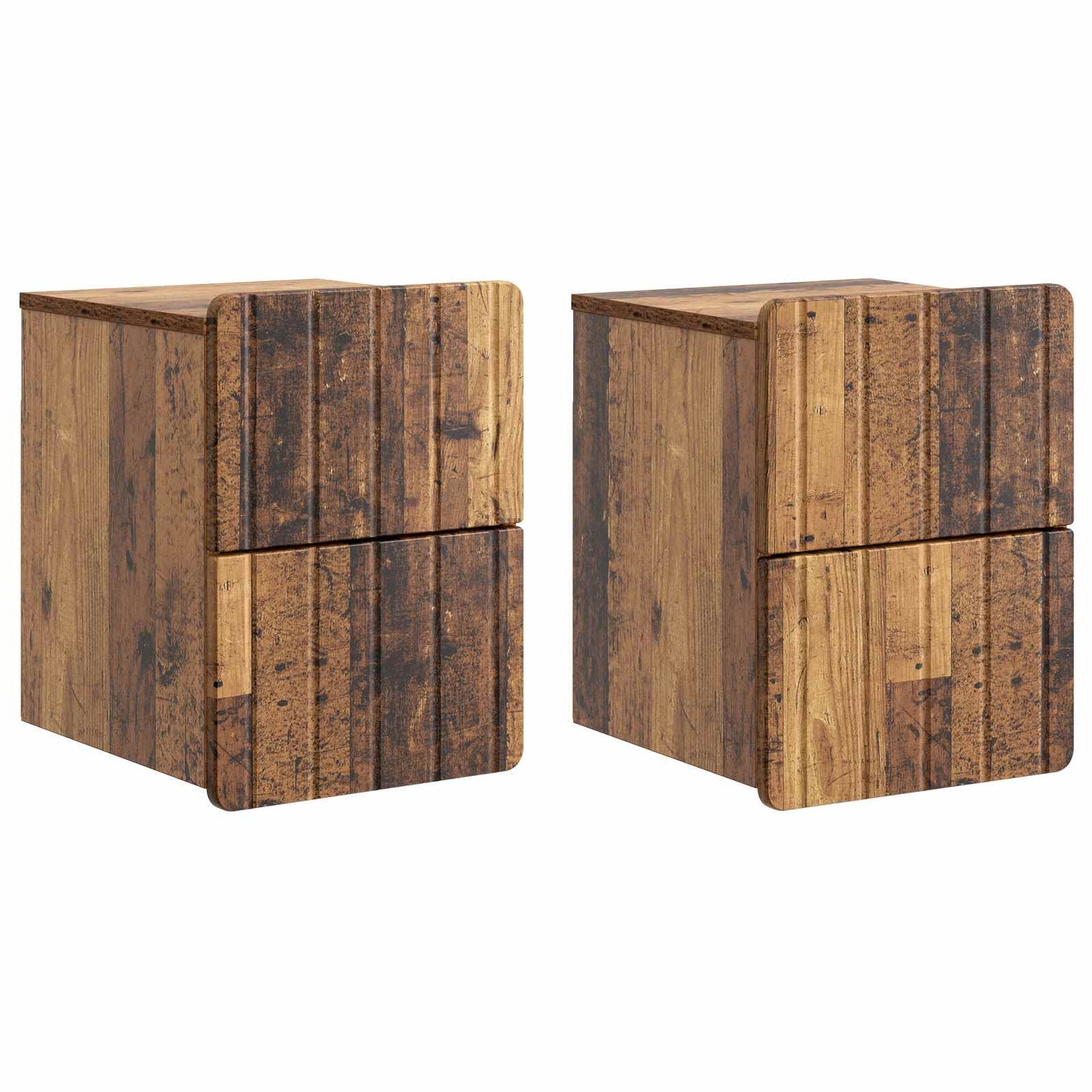 Wall-Mounted Bedside Cabinet 2 pcs Old Wood 33 x 34.5 x 43 cm
