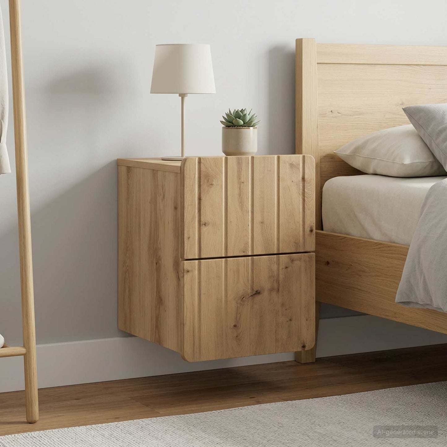 Wall-Mounted Bedside Cabinet 2 pcs Artisan Oak