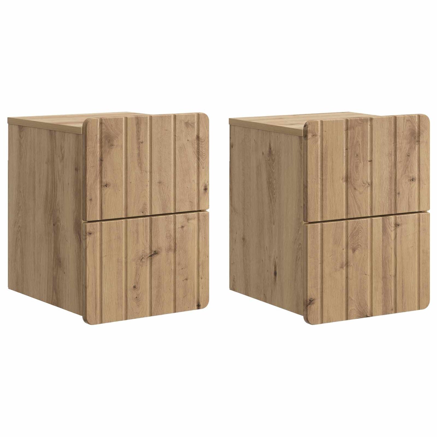 Wall-Mounted Bedside Cabinet 2 pcs Artisan Oak Engineered Wood