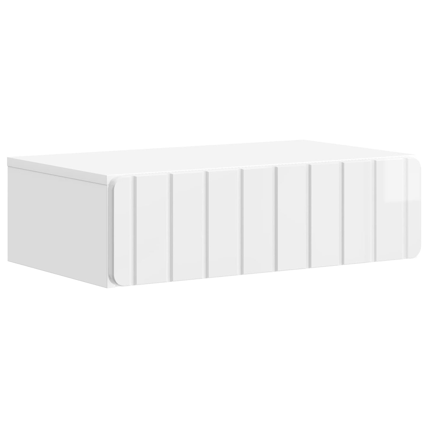 Wall-Mounted Side Table High Gloss White 59 x 34.5 x 17 cm