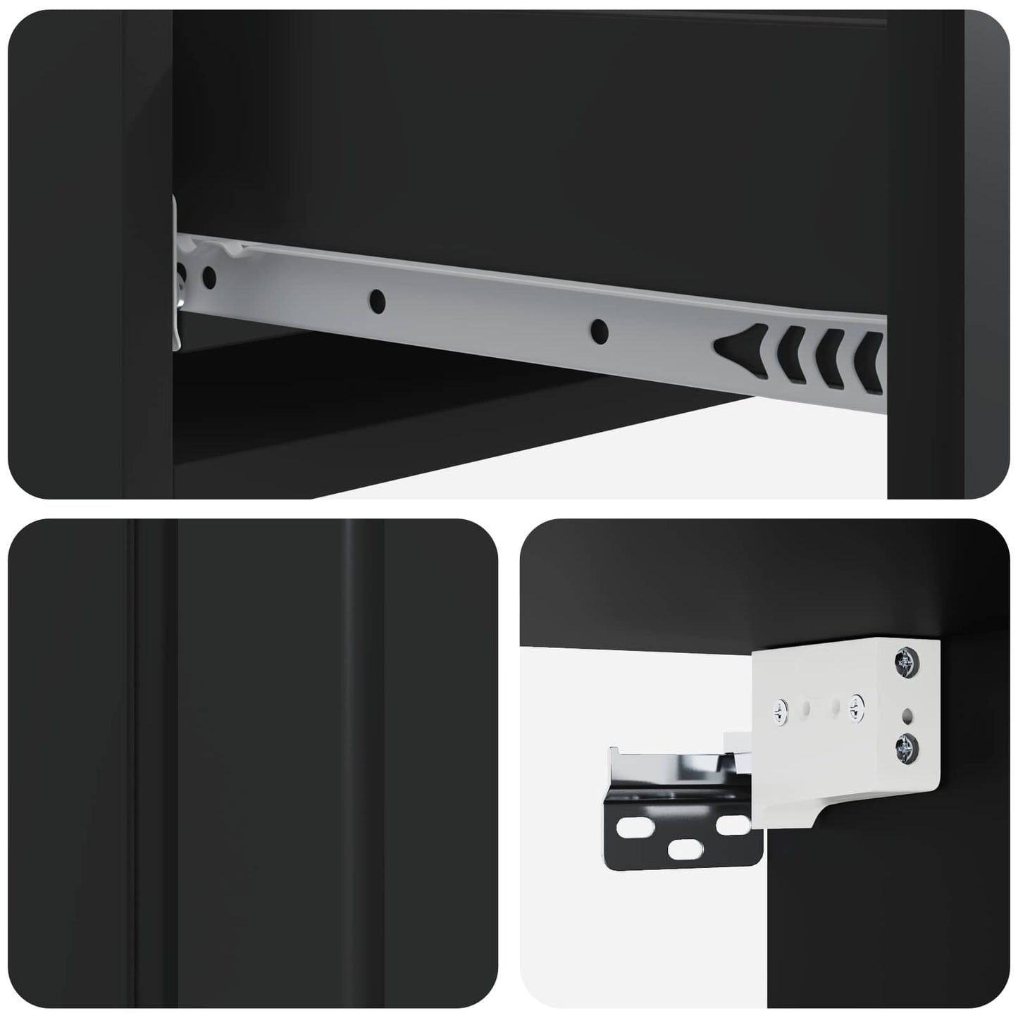 Wall-Mounted Side Table Wall-mounted Black 87.5 x 34.5 x 17 cm