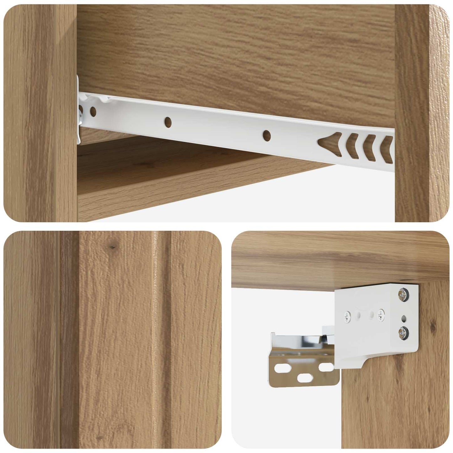 Wall-Mounted Side Table Artisan Oak 87.5 x 34.5 x 17 cm