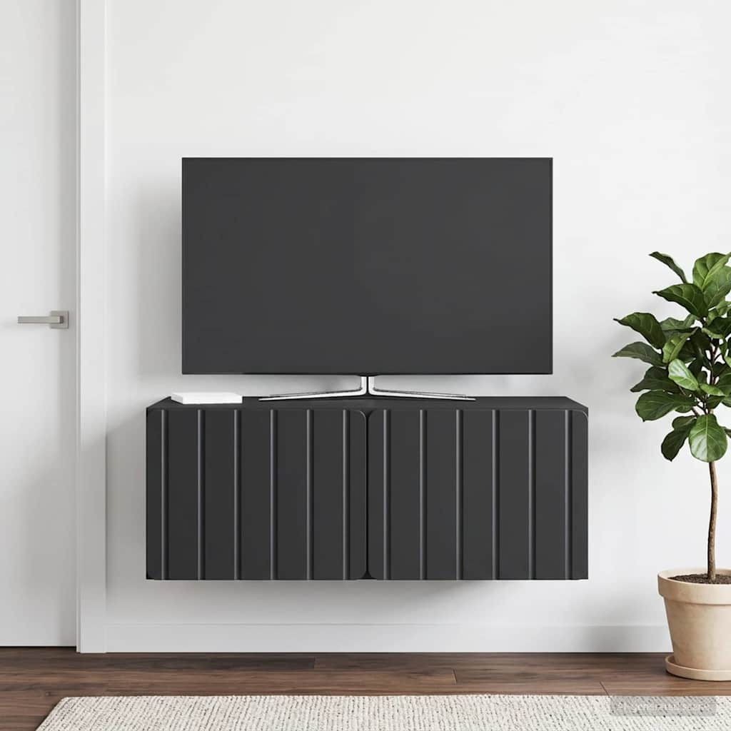 Wall-Mounted TV Cabinet 78.5 x 41 x 30 cm Black Engineered Wood
