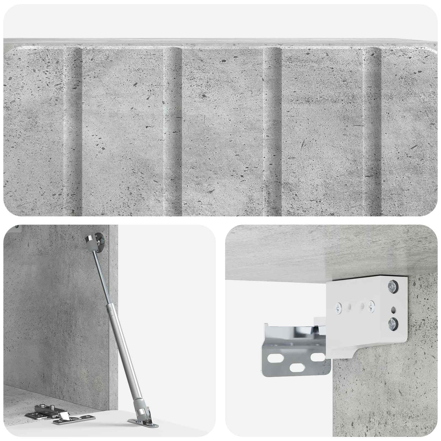 Wall-Mounted TV Cabinet 59.5 x 31 x 30 cm Concrete Grey