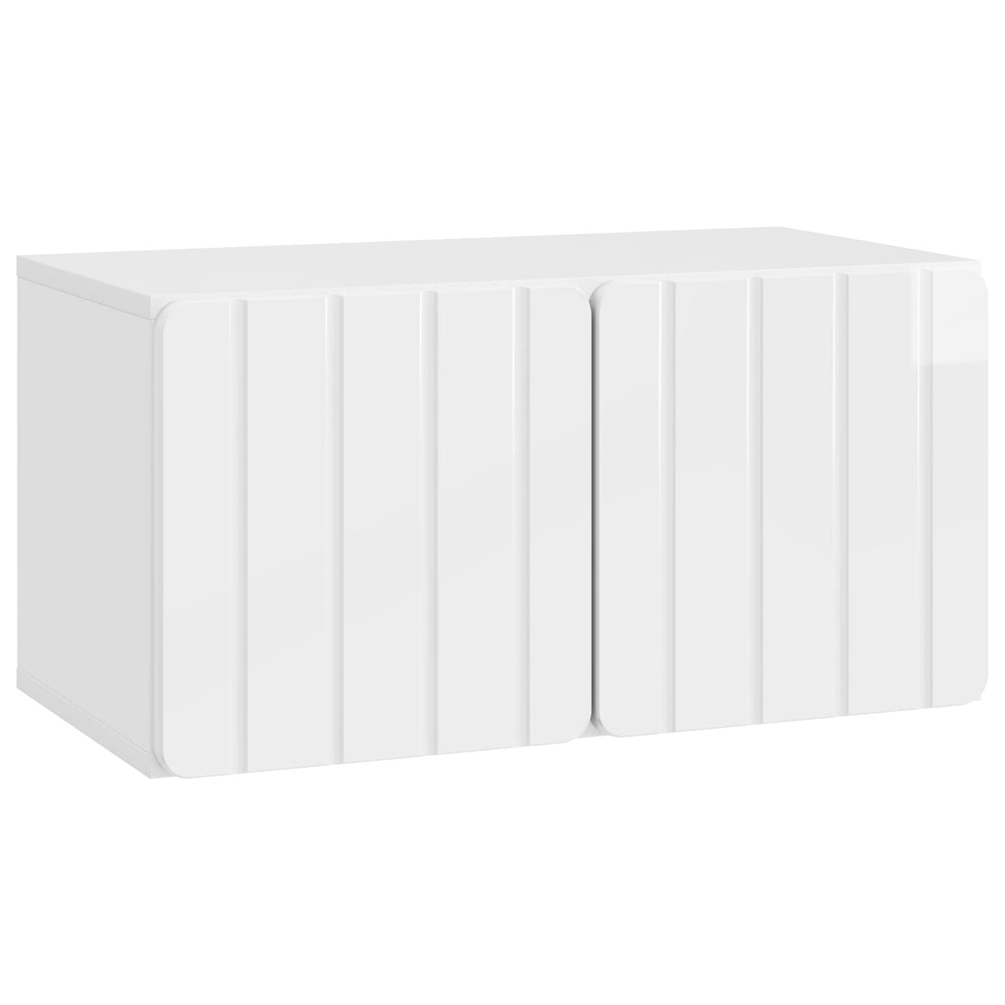 Wall-Mounted TV Cabinet 59.5 x 31 x 30 cm High Gloss White