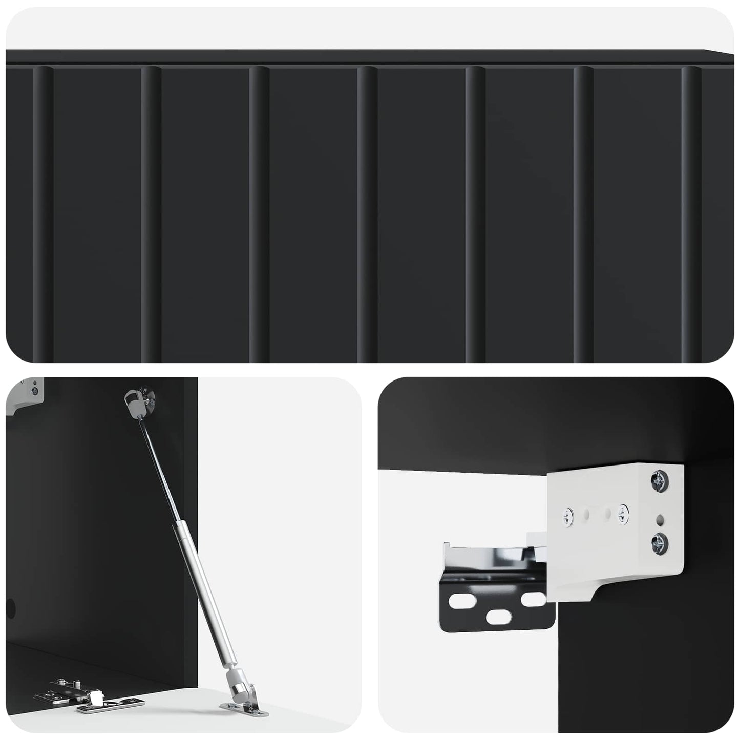 Wall-Mounted TV Cabinet 98 x 31 x 30 cm Black Engineered Wood