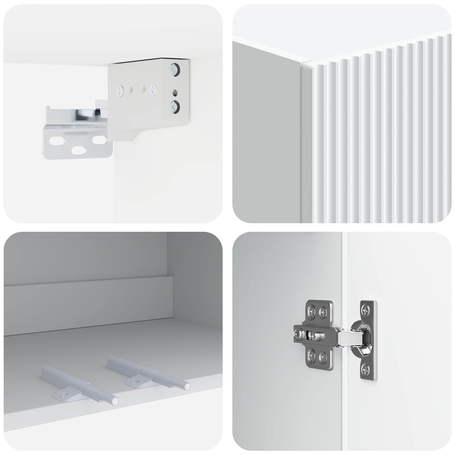 Wall-Mounted Cabinet White 66 x 34.5 x 90 cm Engineered Wood