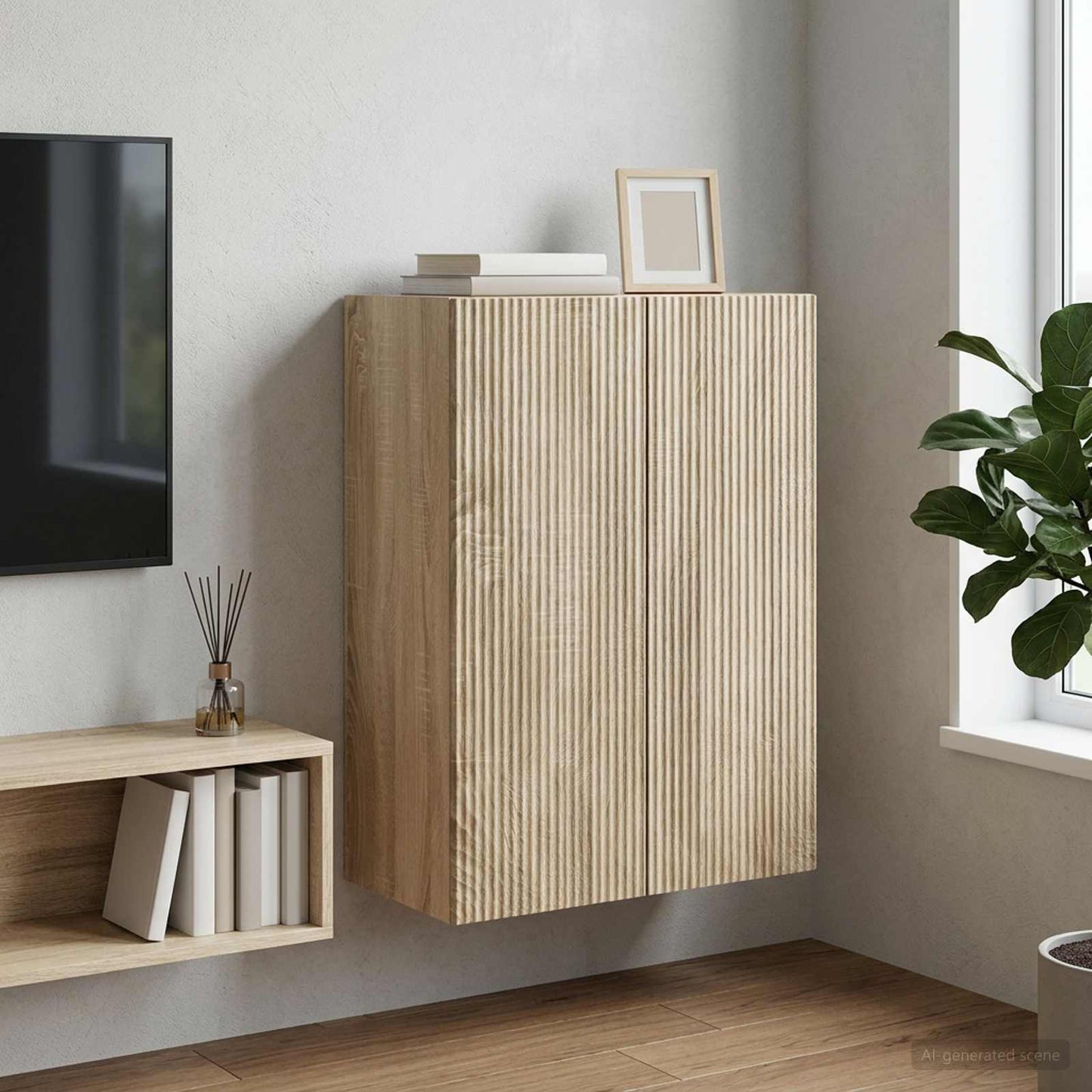 Wall-Mounted Cabinet Sonoma Oak 66 x 34.5 x 90 cm