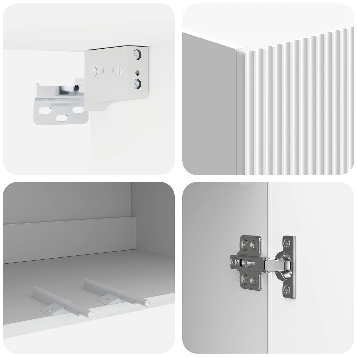 Wall-Mounted Cabinet High Gloss White 66 x 34.5 x 90 cm