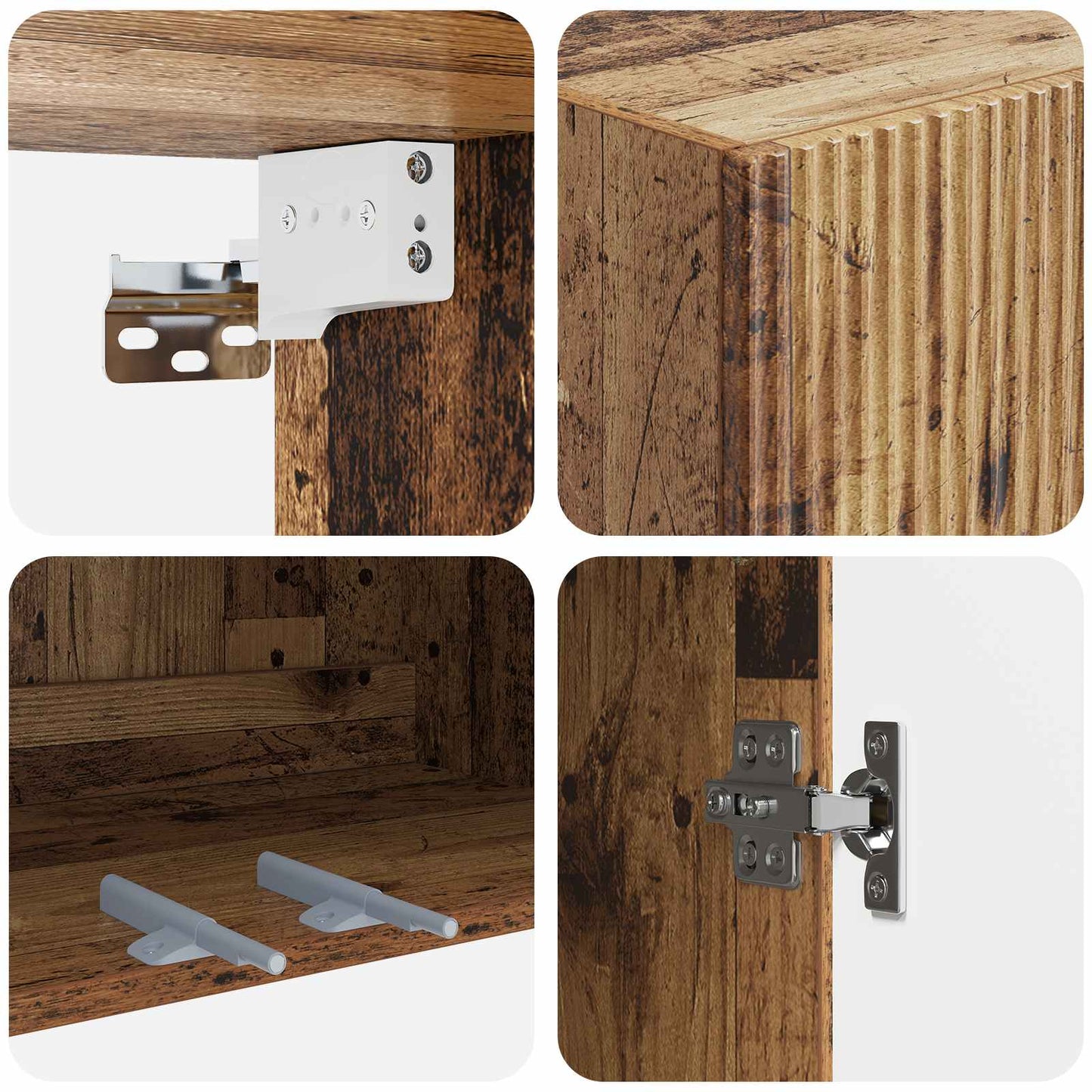 Wall-Mounted Cabinet Old Wood 66 x 34.5 x 90 cm Engineered Wood