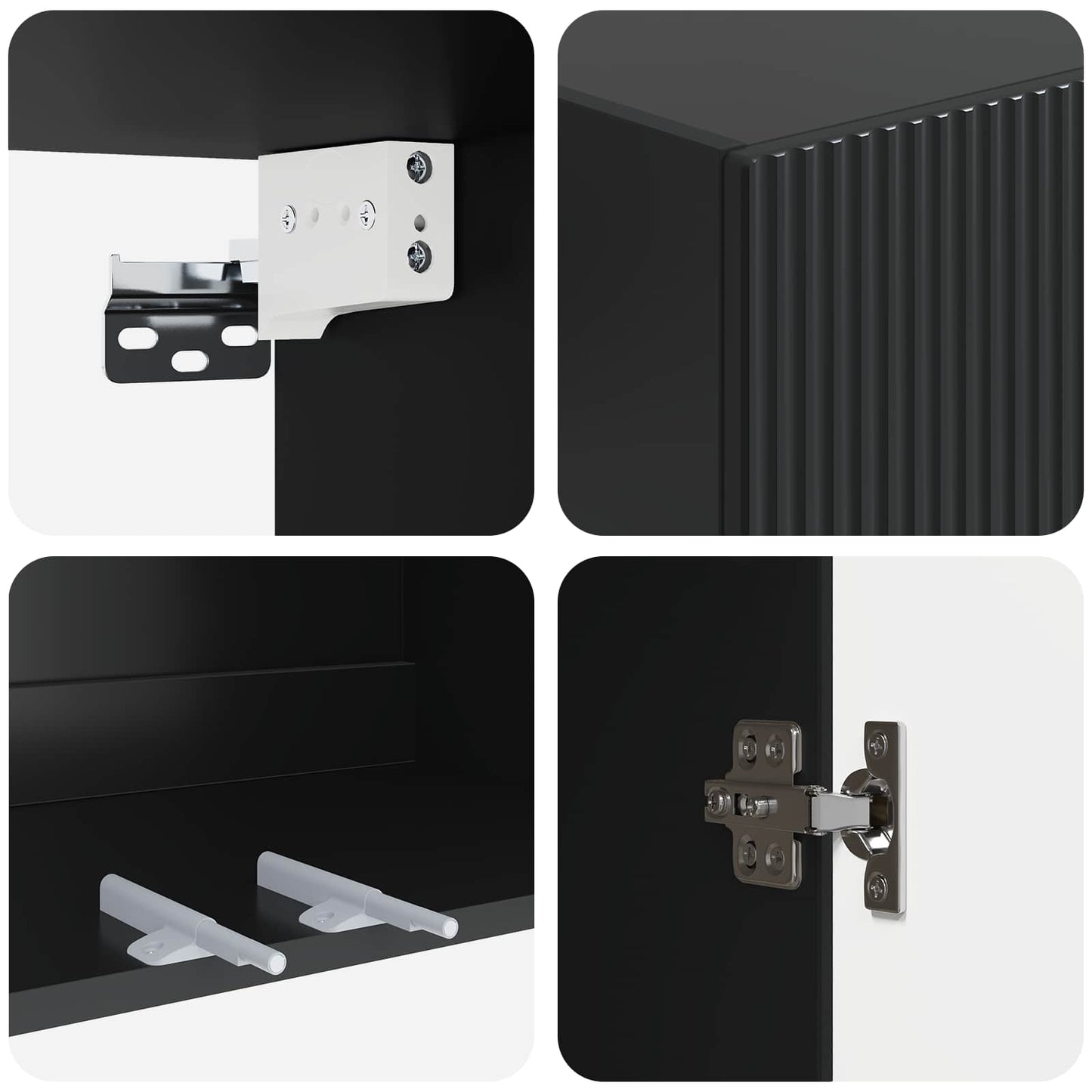 Wall-Mounted Cabinet Black 59 x 31 x 60 cm Engineered Wood
