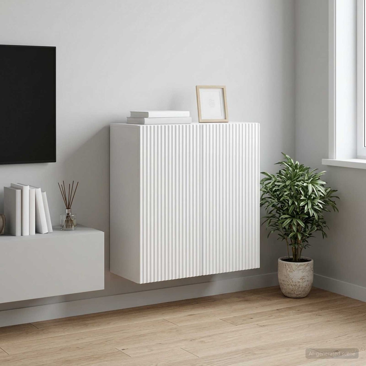 Wall-Mounted Cabinet High Gloss White 59 x 31 x 60 cm