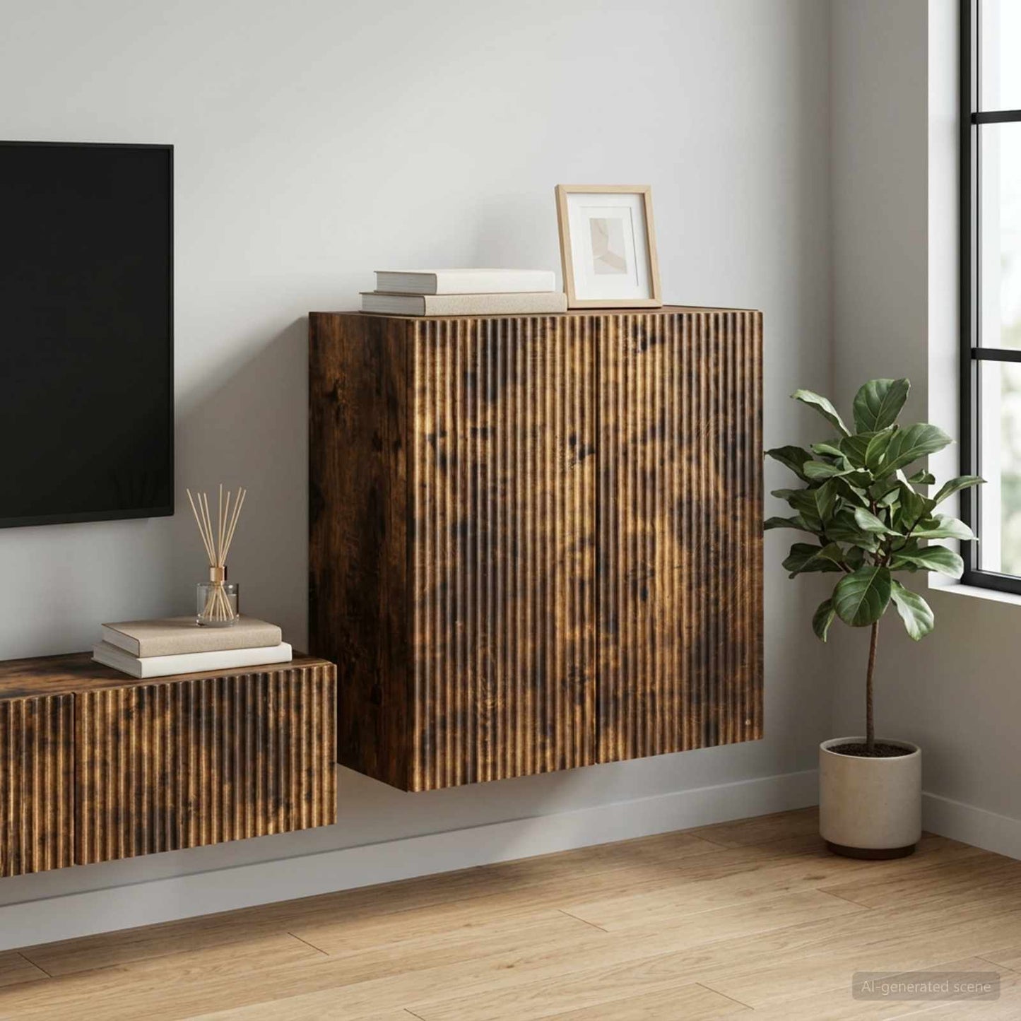 Wall-Mounted Cabinet 59 x 31 x 60 cm Engineered Wood Smoked Oak