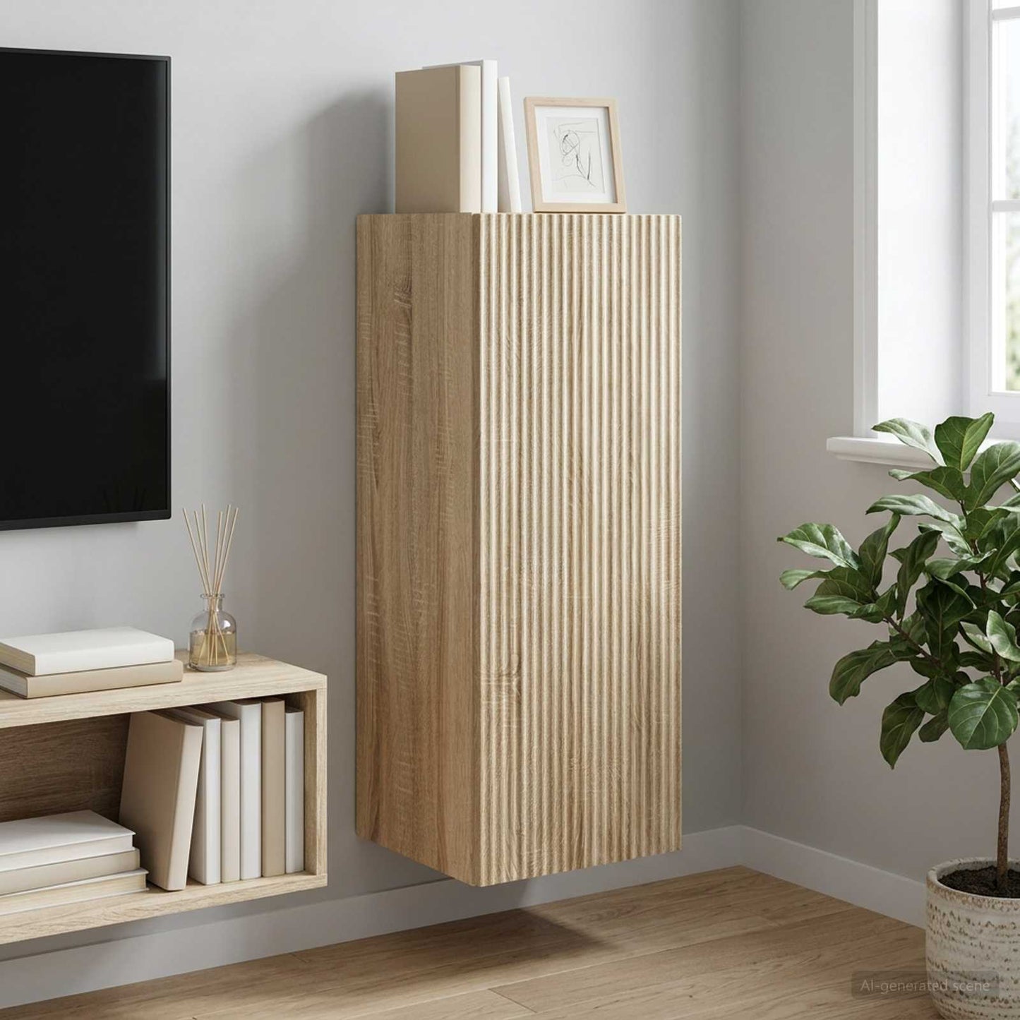 Wall-Mounted Cabinet Sonoma Oak 33 x 34.5 x 90 cm