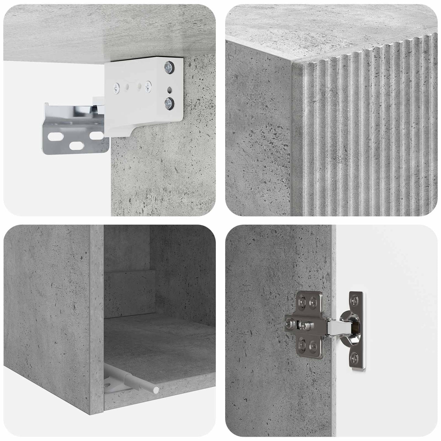 Wall-Mounted Cabinet Concrete Grey 33 x 34.5 x 90 cm