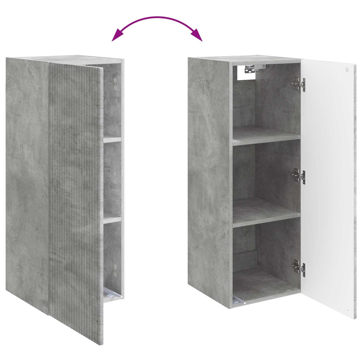 Wall-Mounted Cabinet Concrete Grey 33 x 34.5 x 90 cm