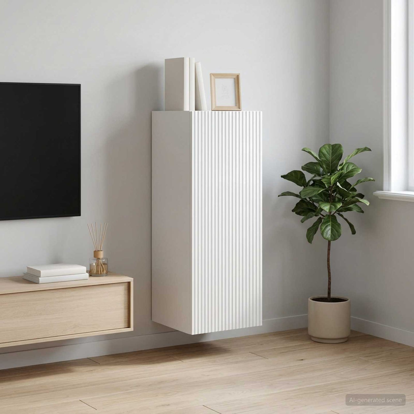 Wall-Mounted Cabinet High Gloss White 33 x 34.5 x 90 cm