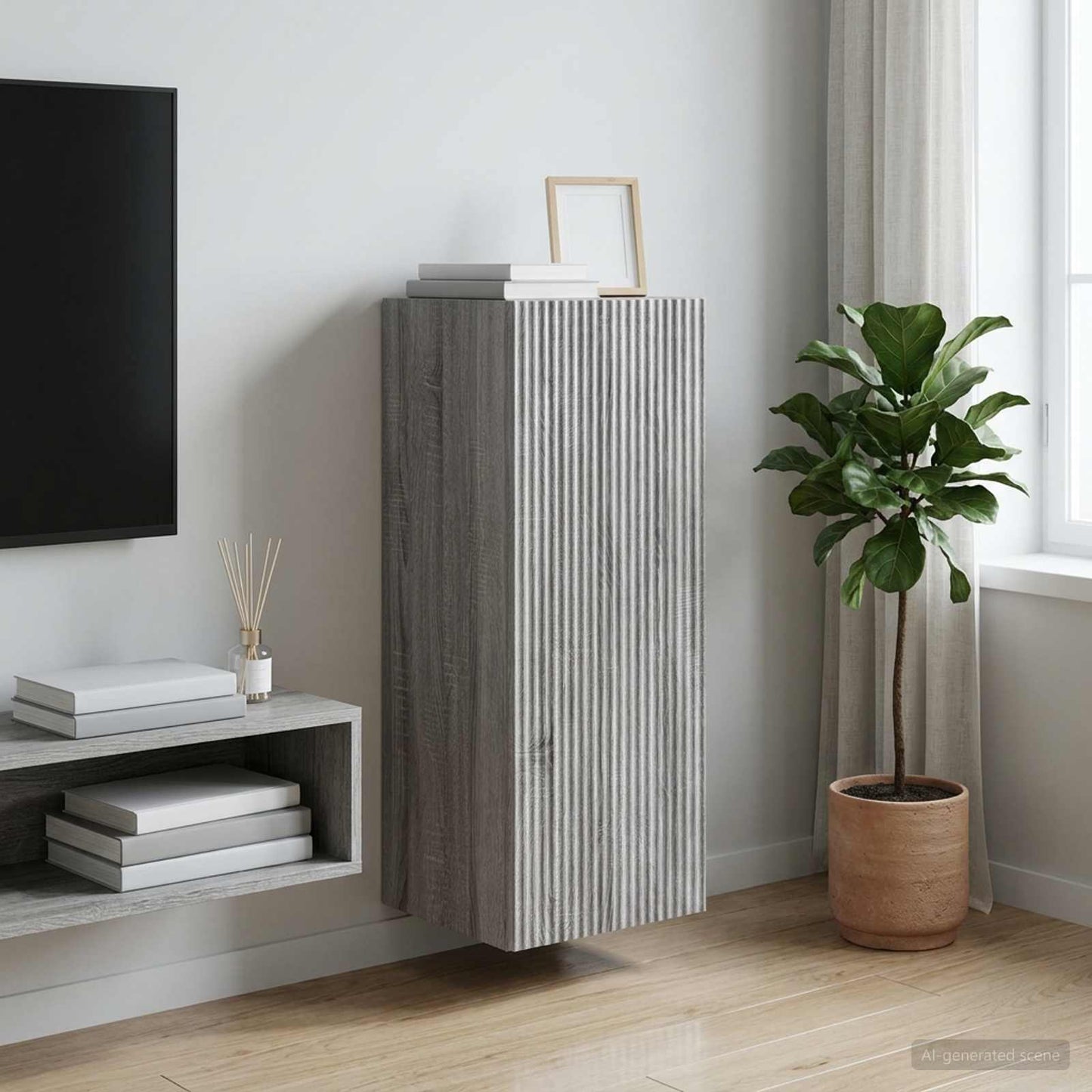 Wall-Mounted Cabinet Grey Sonoma 33 x 34.5 x 90 cm