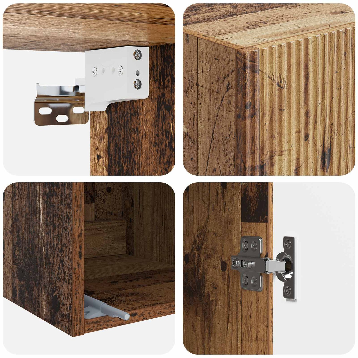 Wall-Mounted Cabinet Old Wood 33 x 34.5 x 90 cm Engineered Wood