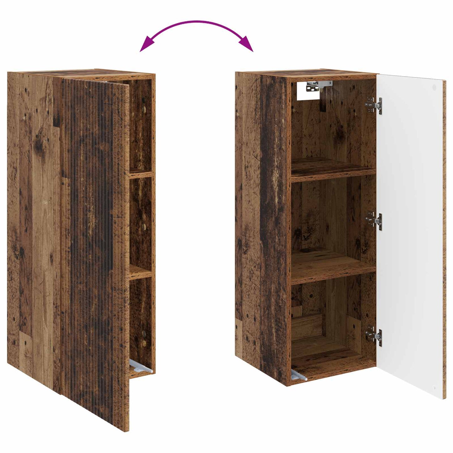 Wall-Mounted Cabinet Old Wood 33 x 34.5 x 90 cm Engineered Wood