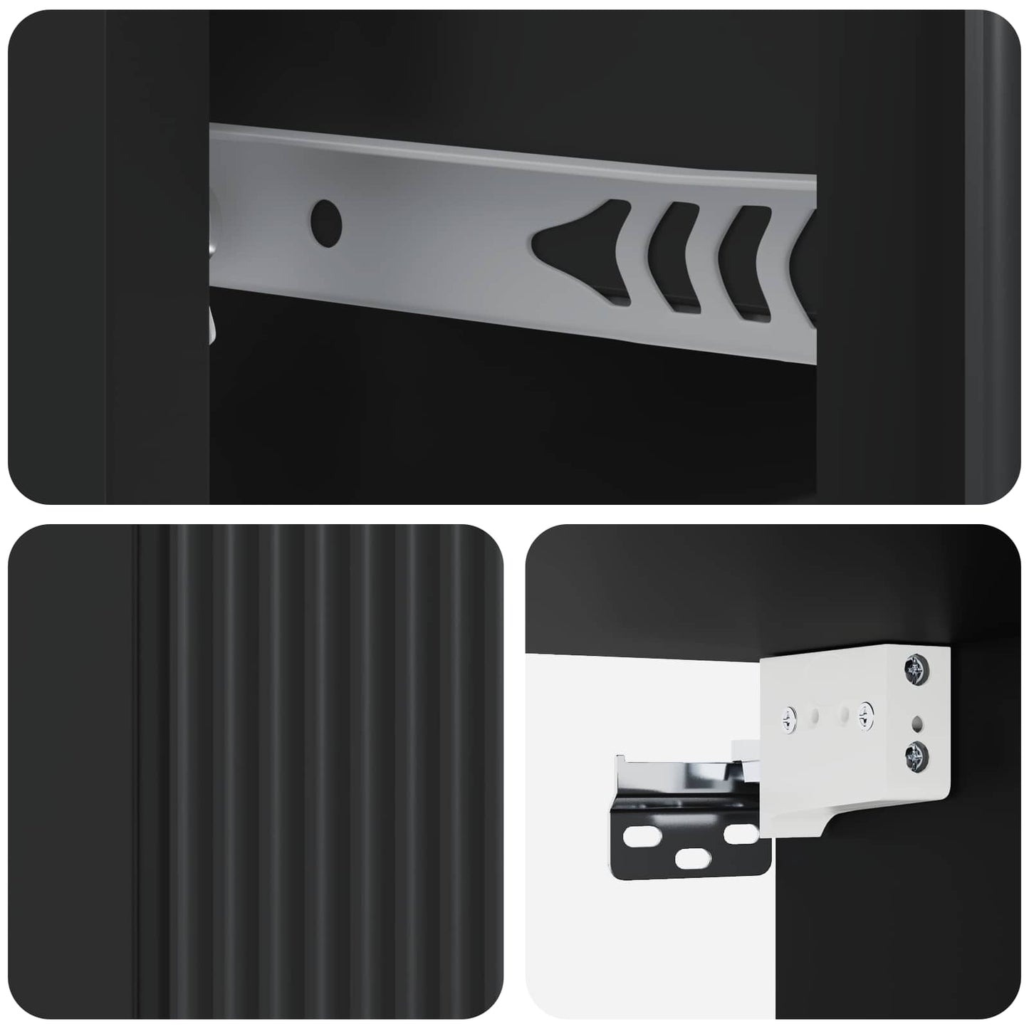 Wall-Mounted Bedside Cabinet Black 33 x 34.5 x 20 cm