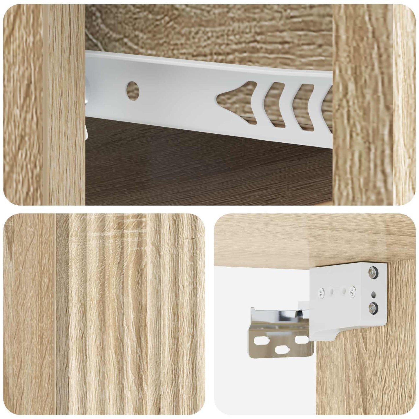 Wall-Mounted Bedside Cabinet 2 pcs Sonoma Oak 33 x 34.5 x 20 cm