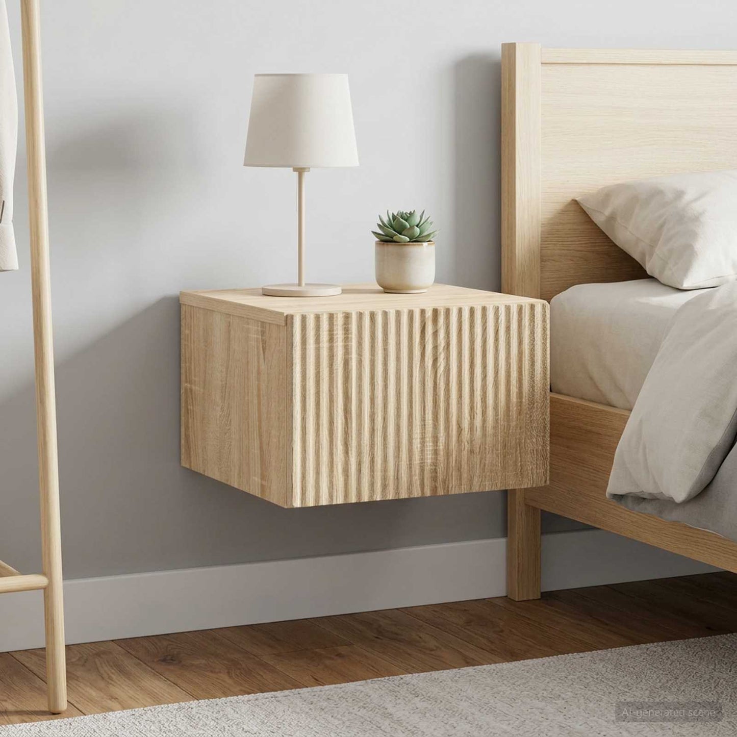Wall-Mounted Bedside Cabinet 2 pcs Sonoma Oak 33 x 34.5 x 20 cm