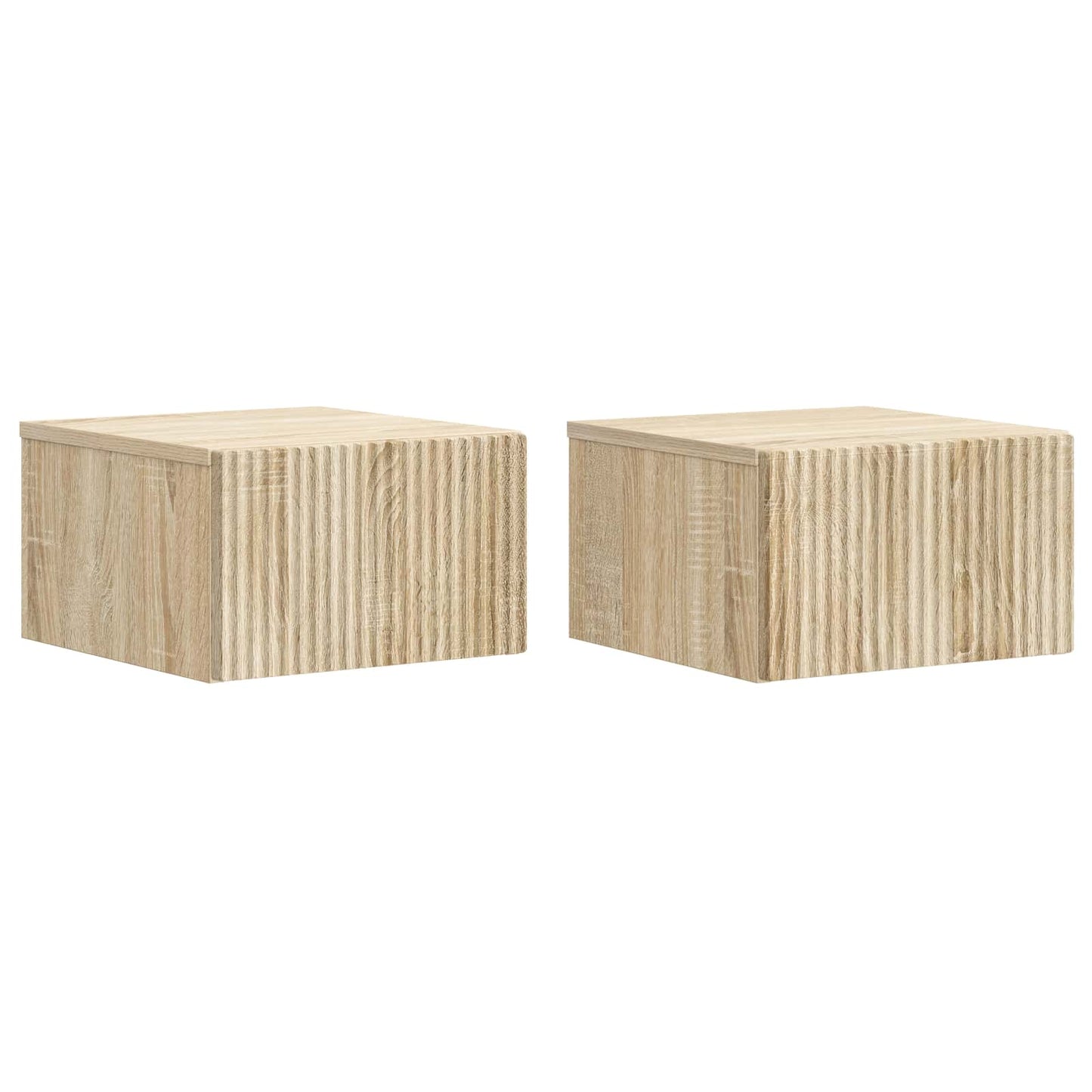Wall-Mounted Bedside Cabinet 2 pcs Sonoma Oak 33 x 34.5 x 20 cm
