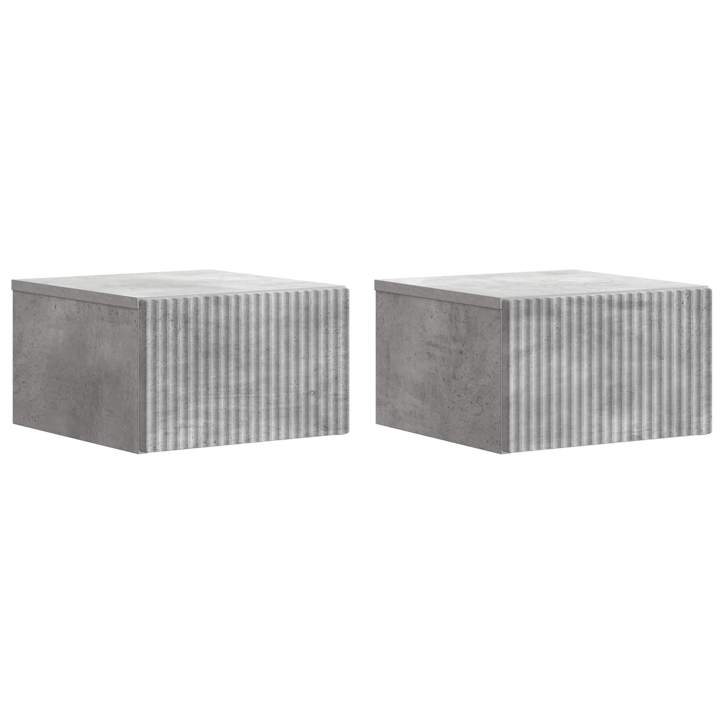 Wall-Mounted Bedside Cabinet with Drawer 2 pcs Concrete Grey