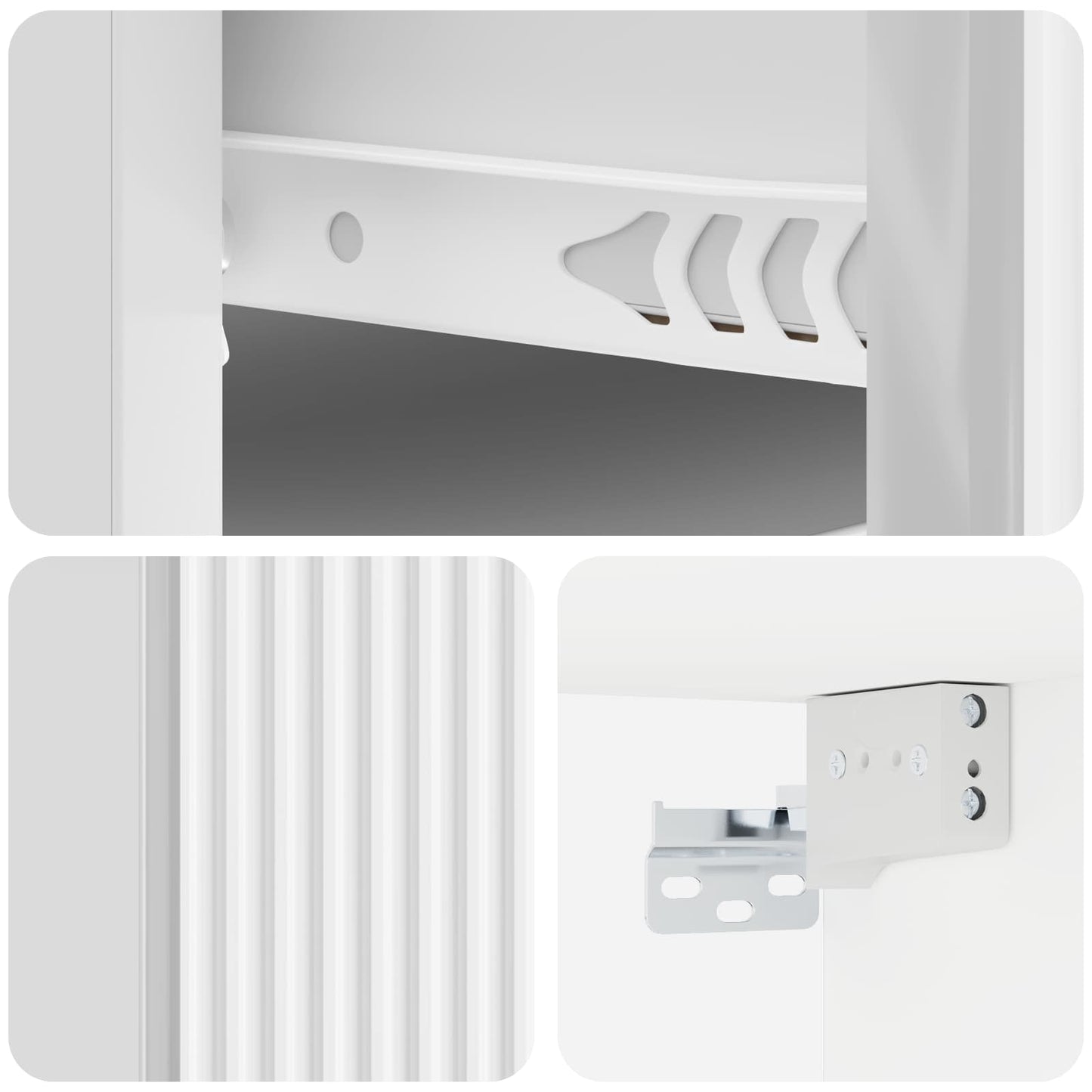 Wall-Mounted Bedside Cabinet High Gloss White 33 x 34.5 x 20 cm